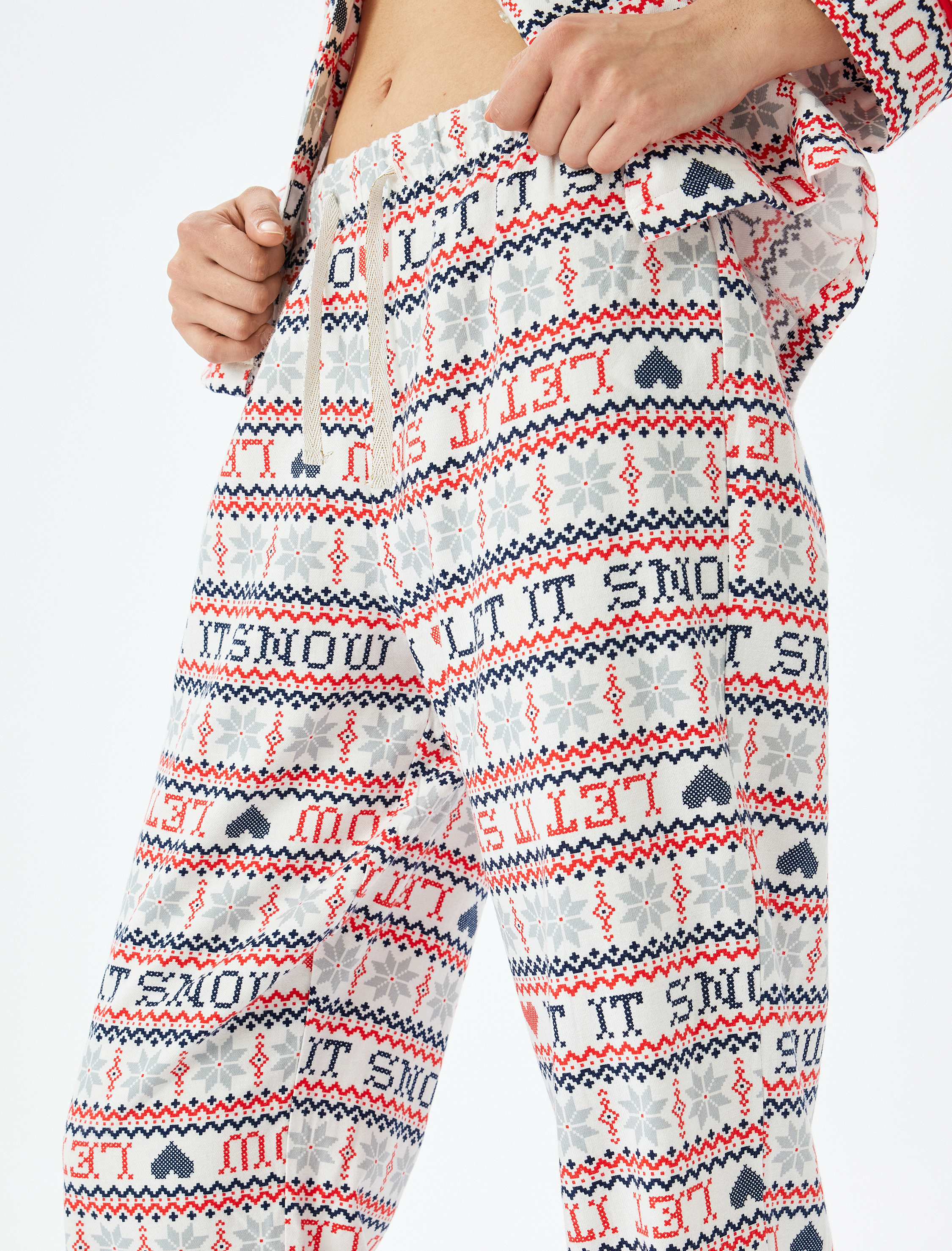   Yılbaşı Temalı Pamuklu Pijama Altı