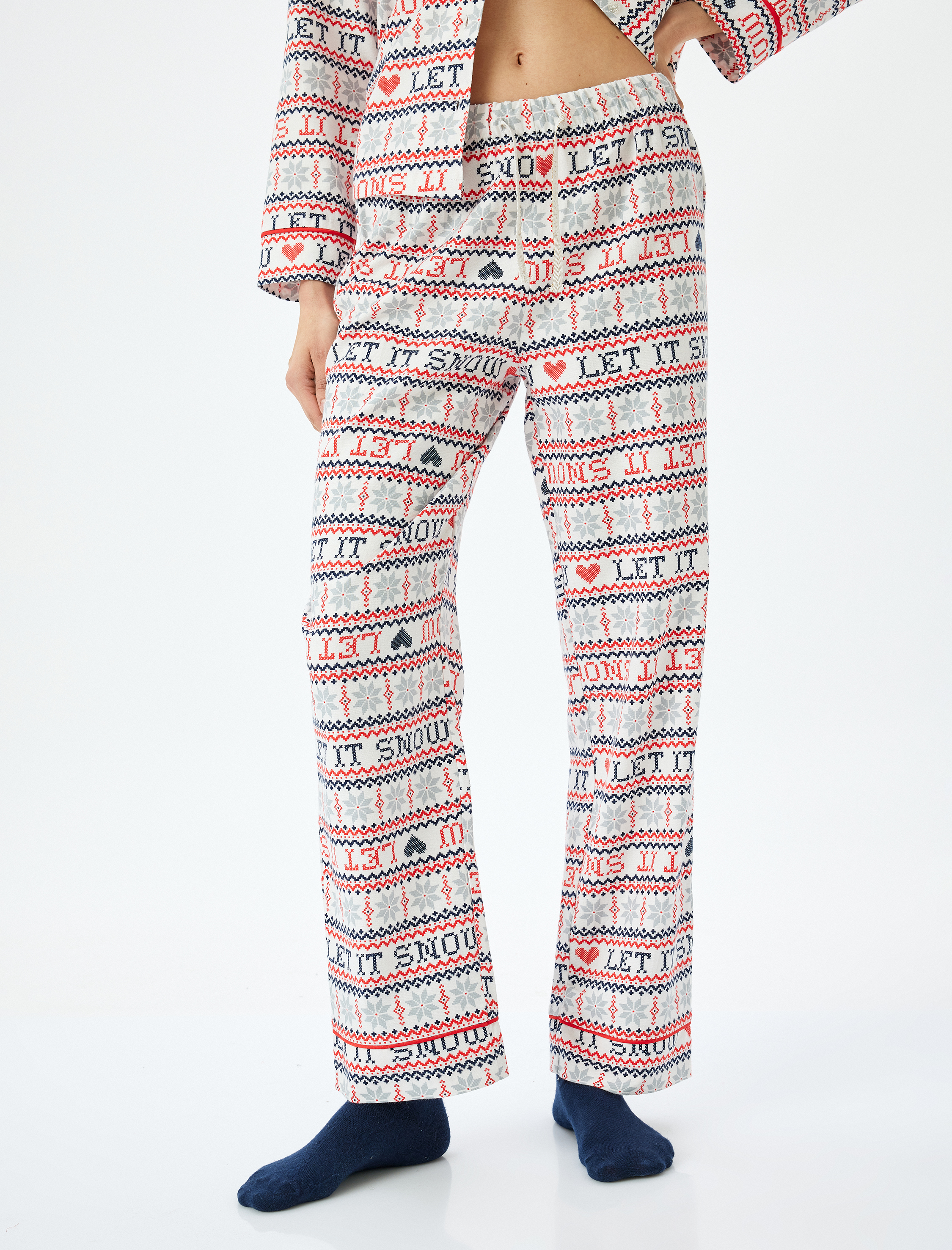   Yılbaşı Temalı Pamuklu Pijama Altı