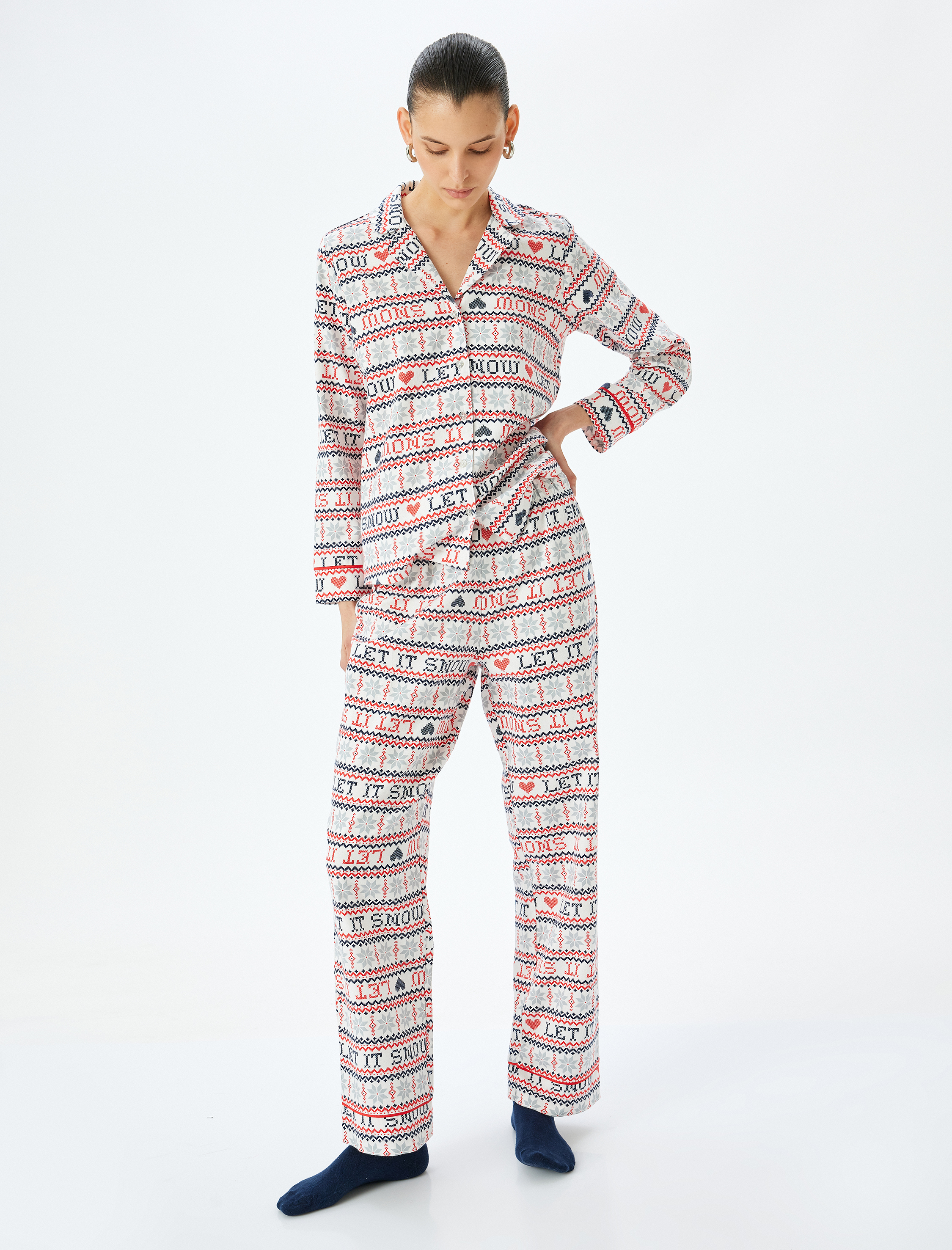   Yılbaşı Temalı Pamuklu Pijama Altı