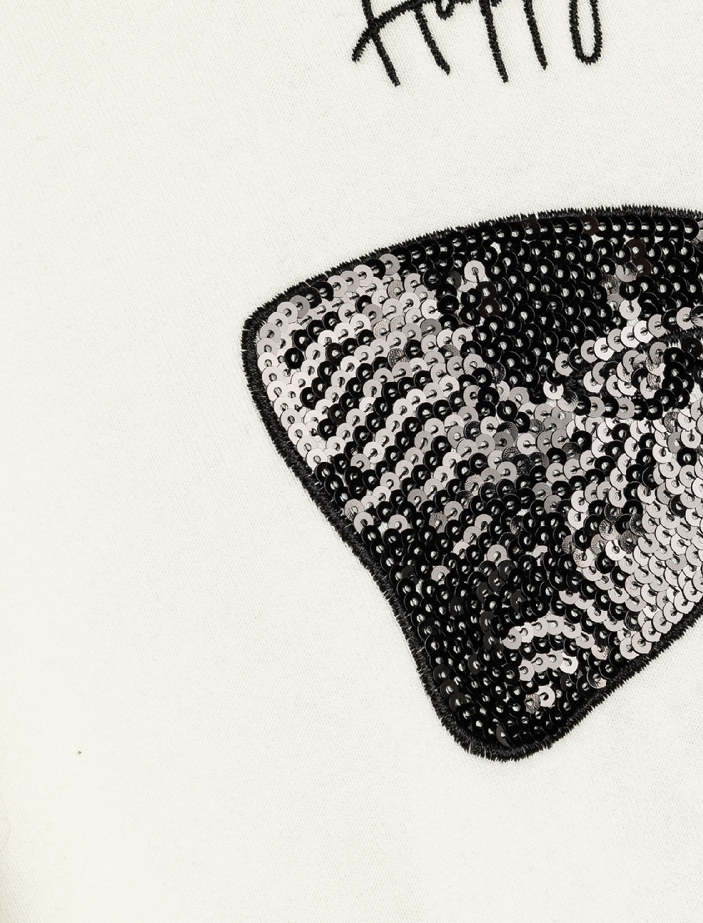  Kız Çocuk Fiyonklu Sweatshirt Pullu Payetli Uzun Kollu Bisiklet Yaka Şardonlu