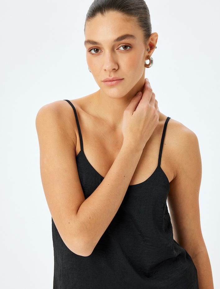  İnce Askılı Saten Atlet