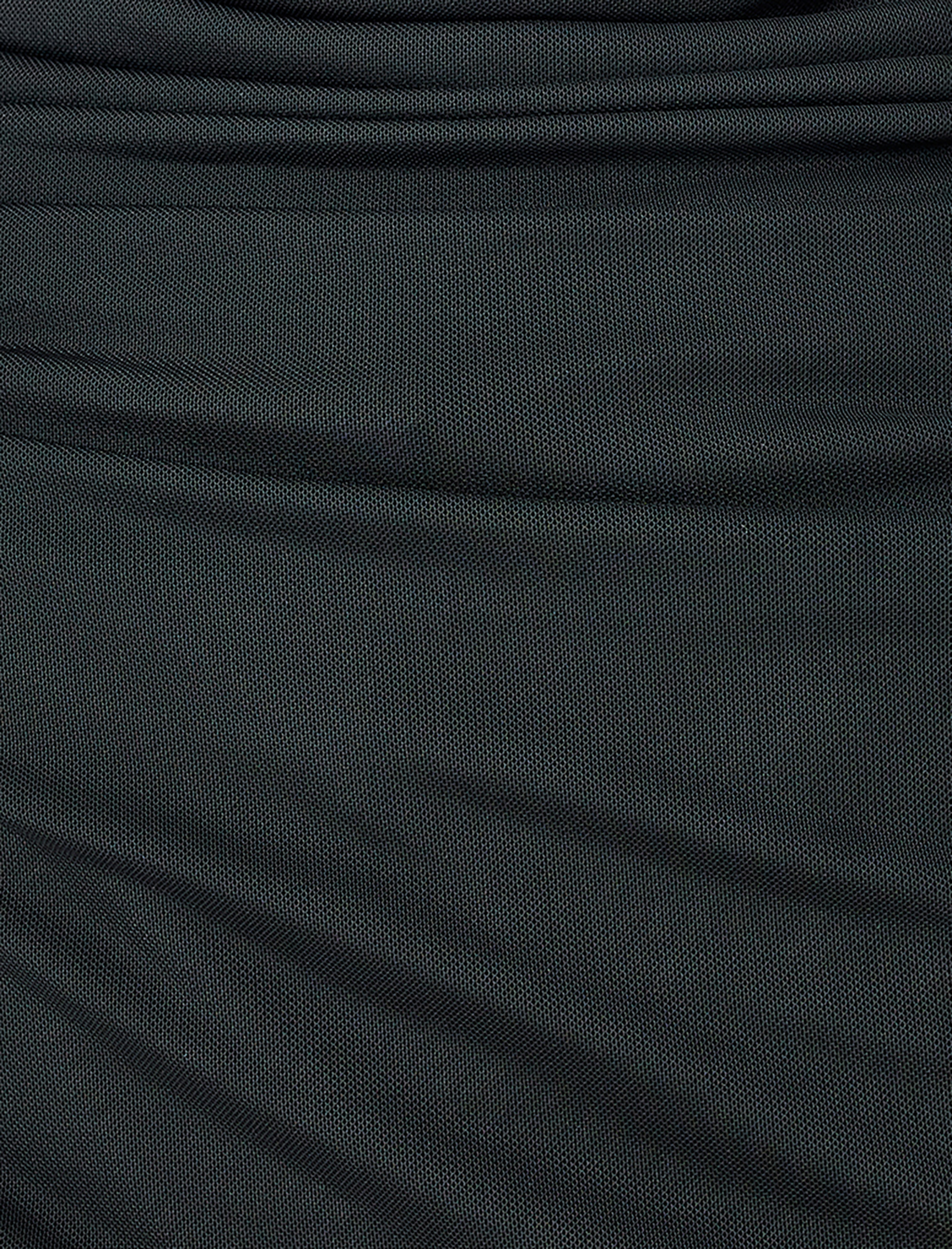   Bisiklet Yaka Uzun Kollu Astarlı Transparan Tül Midi Boy Elbise