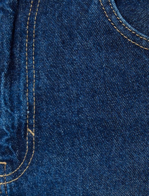 Yüksek Bel Regular Fit Düz Paça Kot Pantolon_5