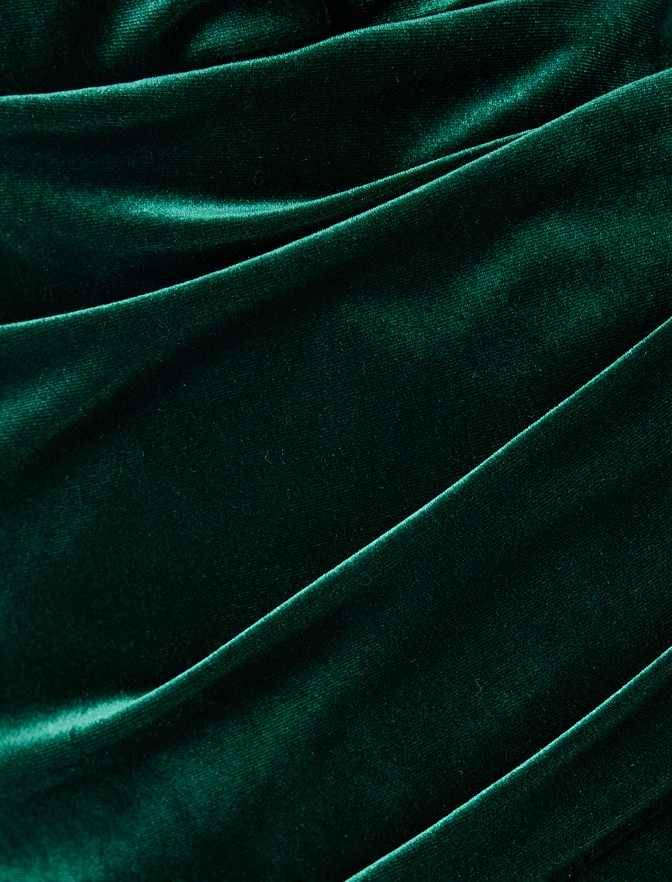 Degaje Yaka Drapeli Slim Fit Kadife Mini Abiye Elbise