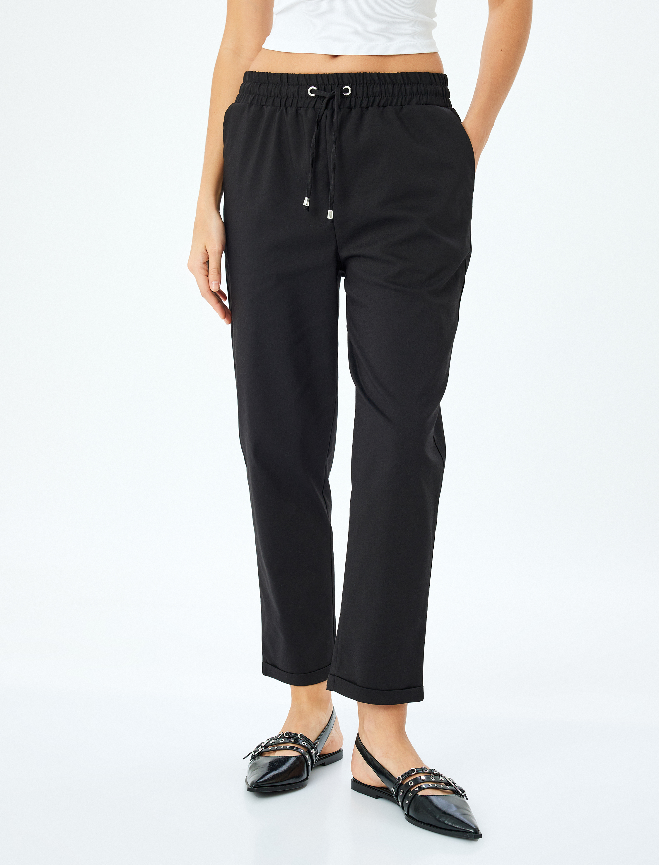   Yüksek Bel Cepli Havuç Kesim Pantolon