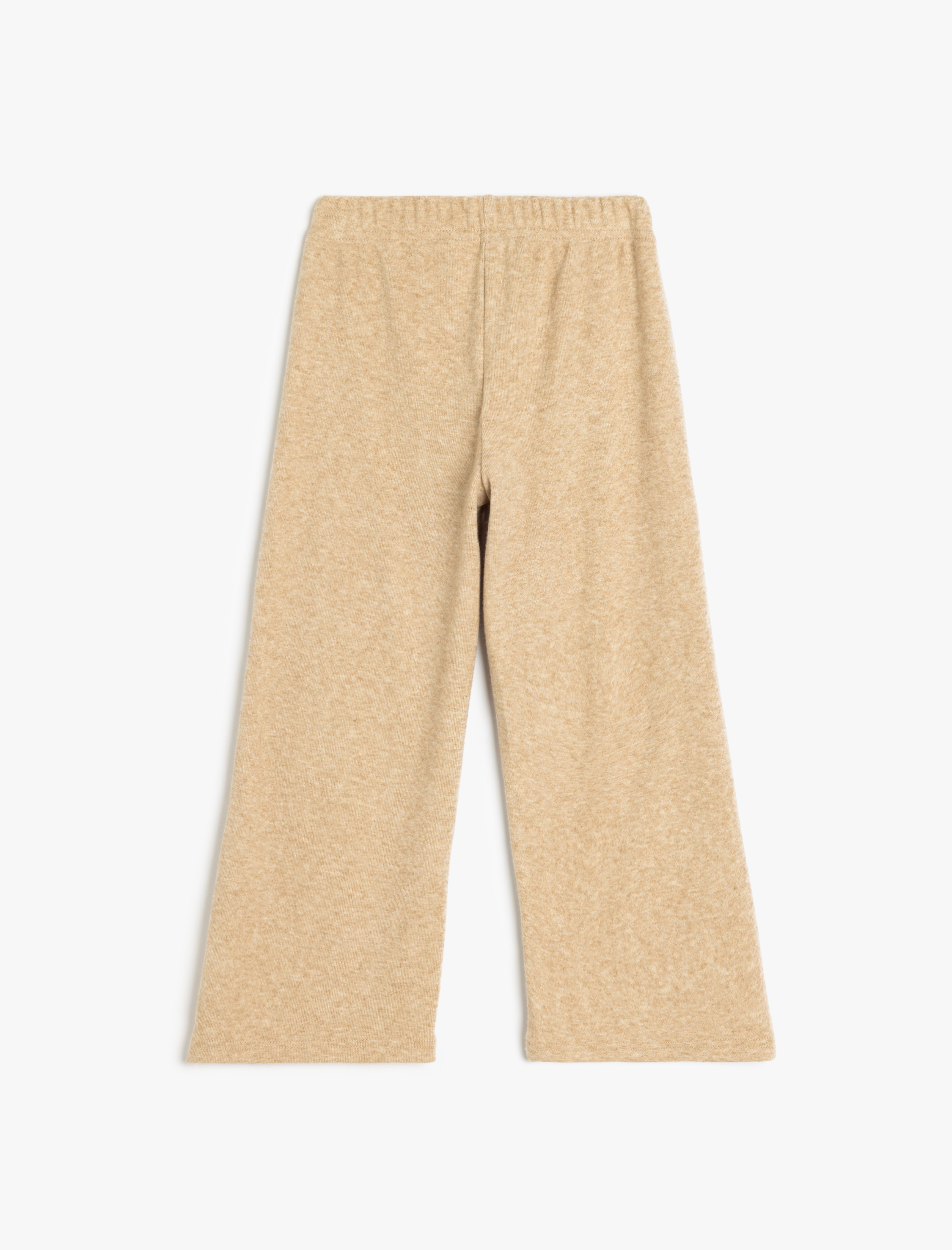  Kız Çocuk Nervür Detaylı Beli Lastikli Viskon Karışımlı Pantolon