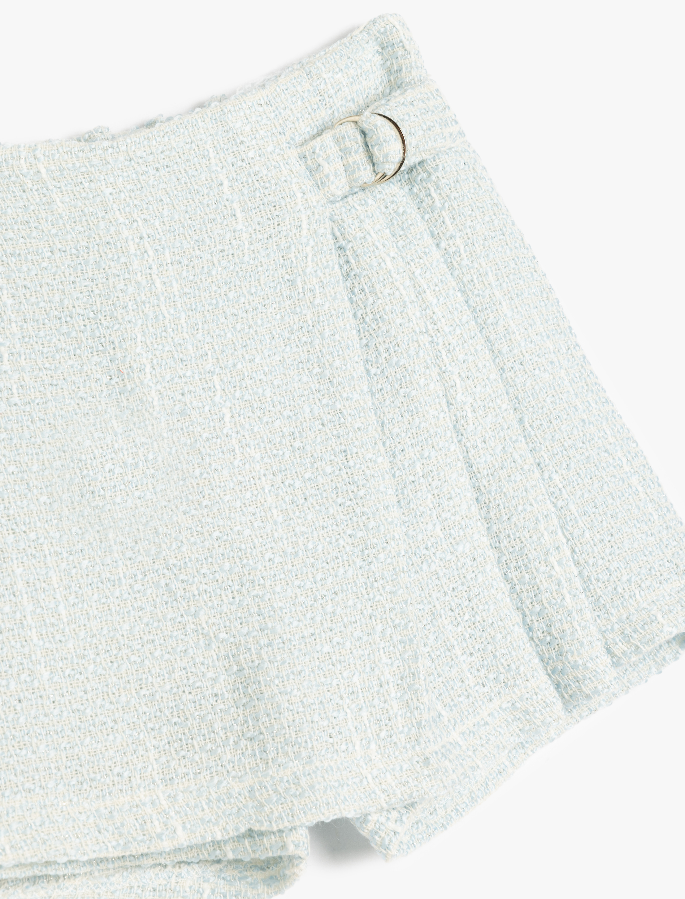  Kız Bebek Toka Detaylı Pileli Tüvit Şort Etek