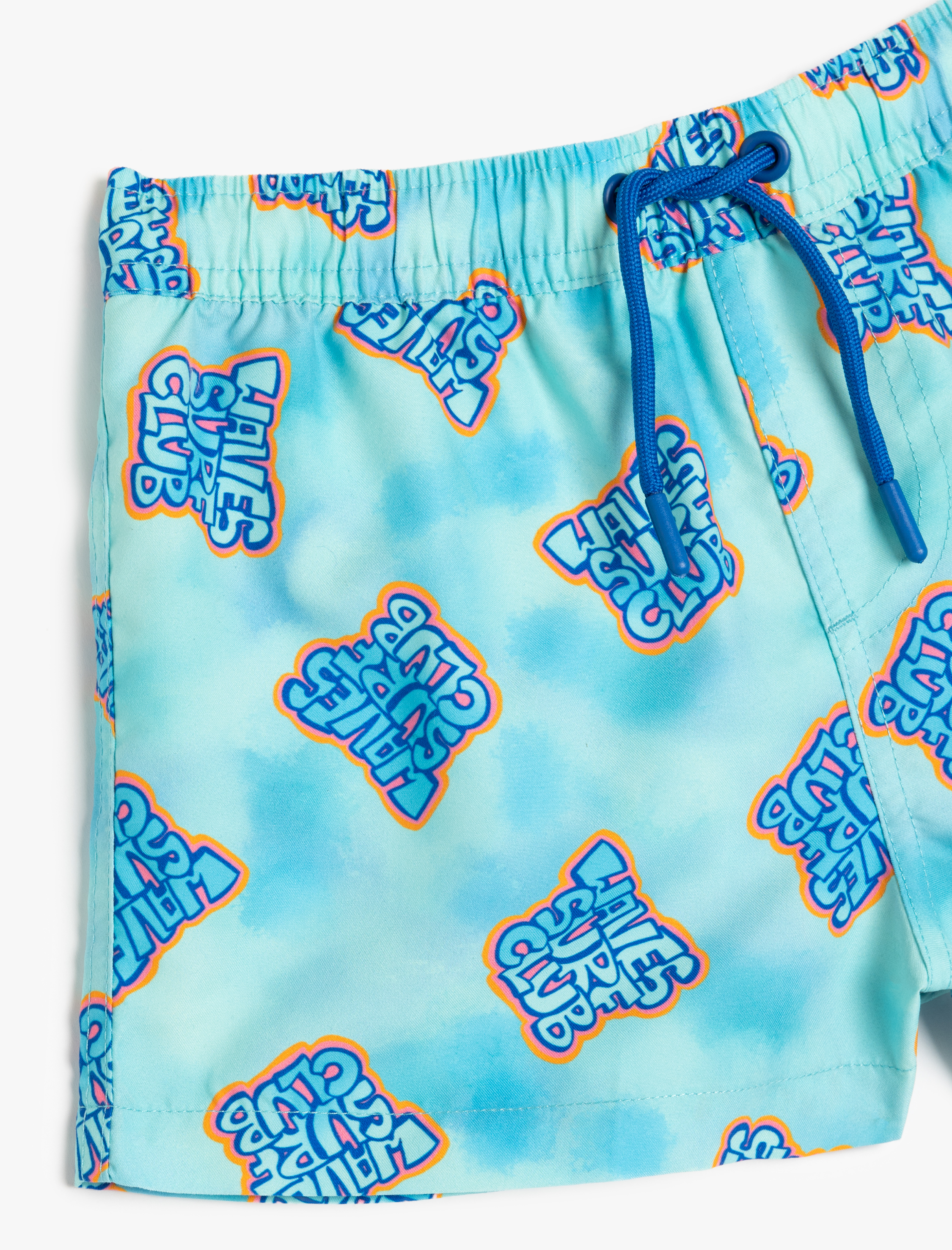 Erkek Çocuk Beli Bağlamalı Baskılı Deniz Şortu