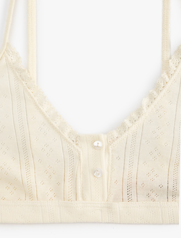 Düğme Detaylı Pamuklu Bralet Sütyen_2