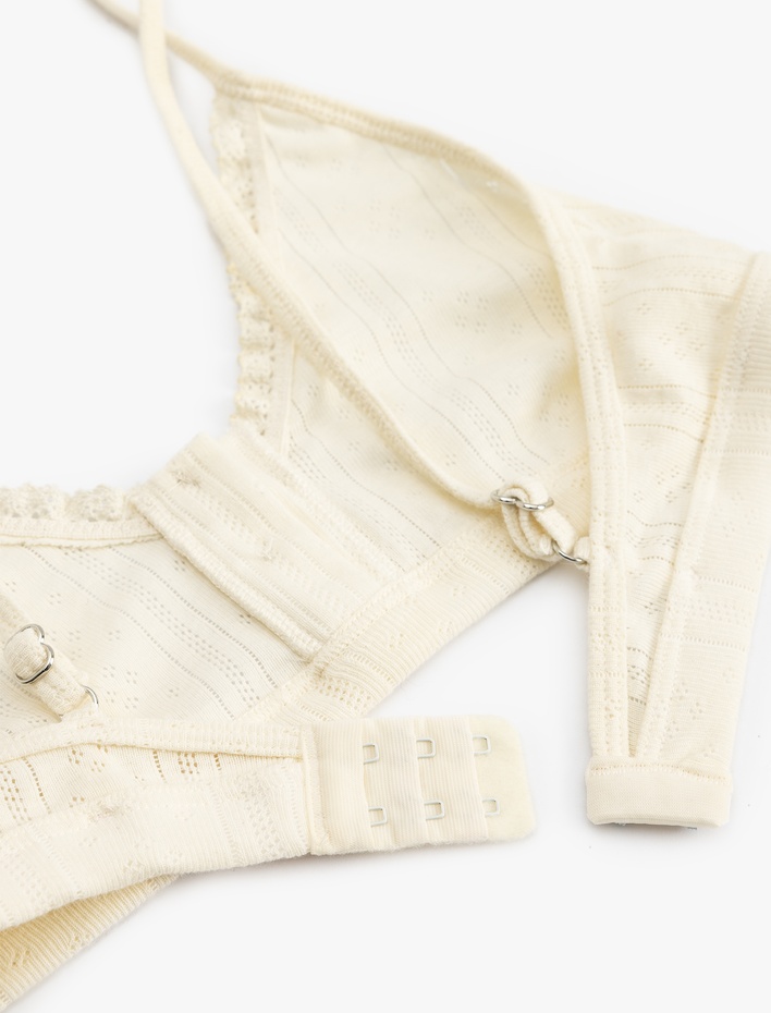  Düğme Detaylı Pamuklu Bralet Sütyen