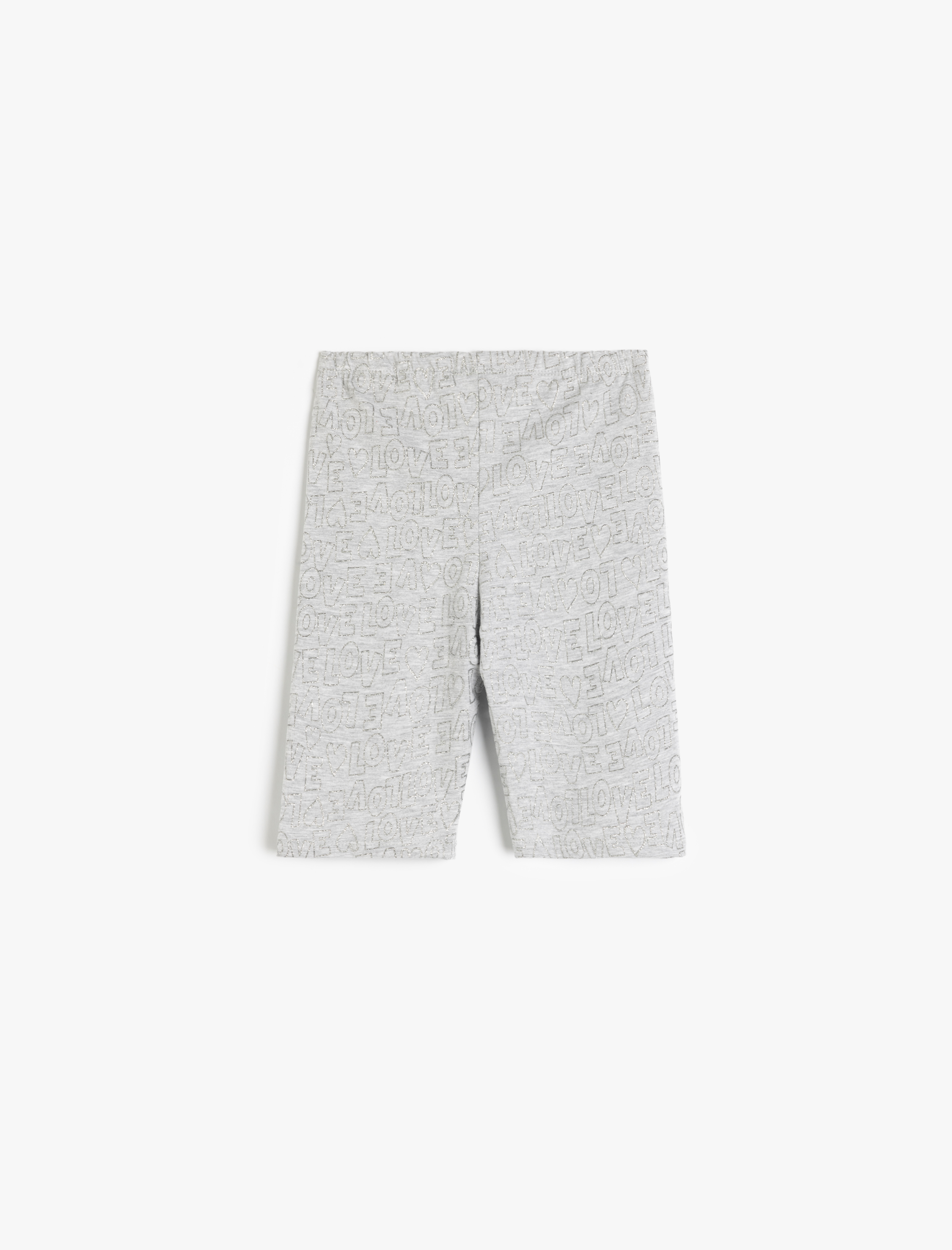  Kız Çocuk Beli Lastikli Pamuk Karışımlı Basic Kısa Tayt