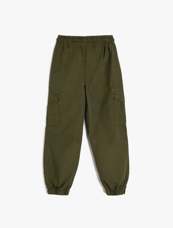 Erkek Çocuk Beli Bağcıklı Cepli Jogger Kargo Pantolon