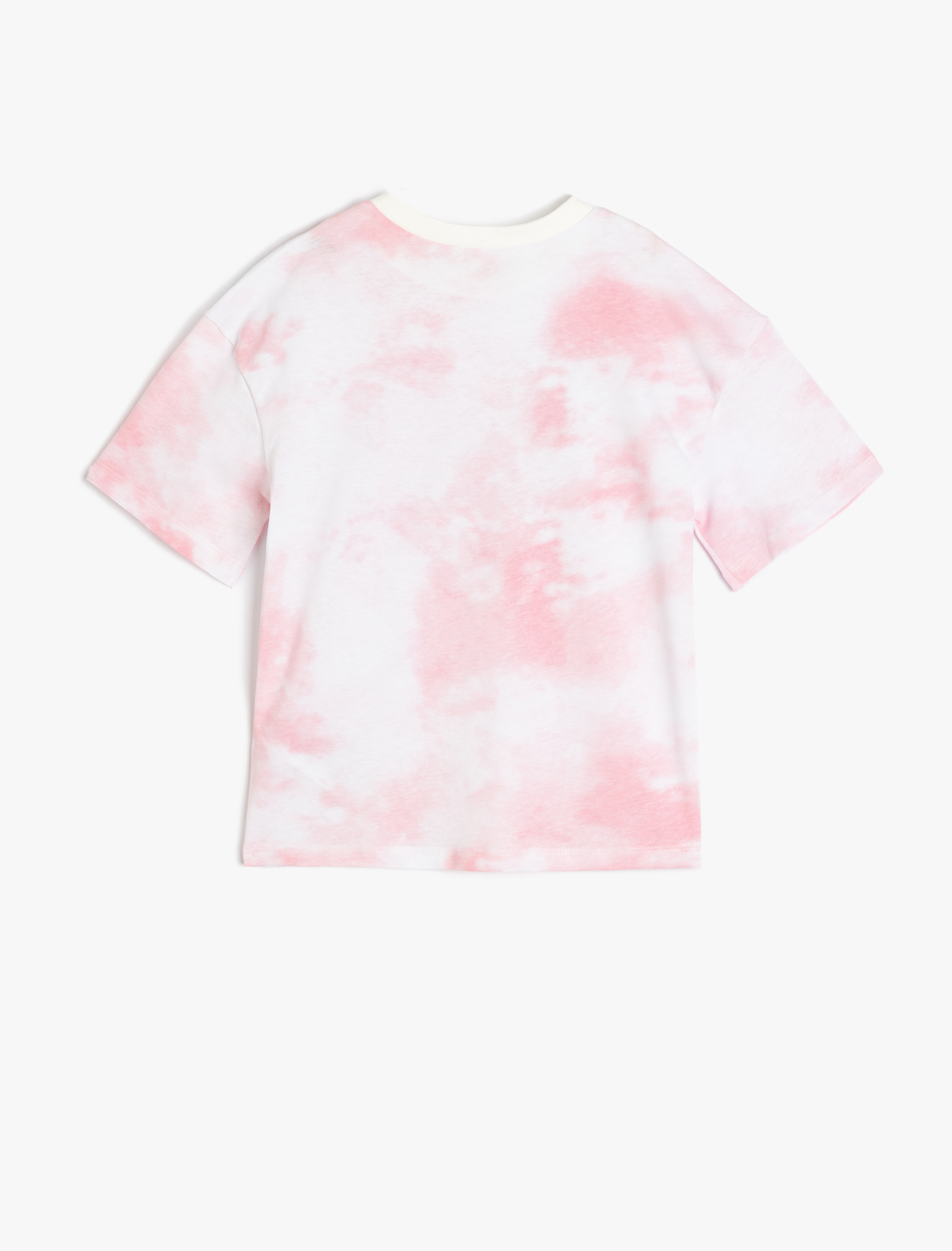  Kız Çocuk Pullu Payetli Kısa Kollu Bisiklet Yaka Pamuklu Oversize Tişört