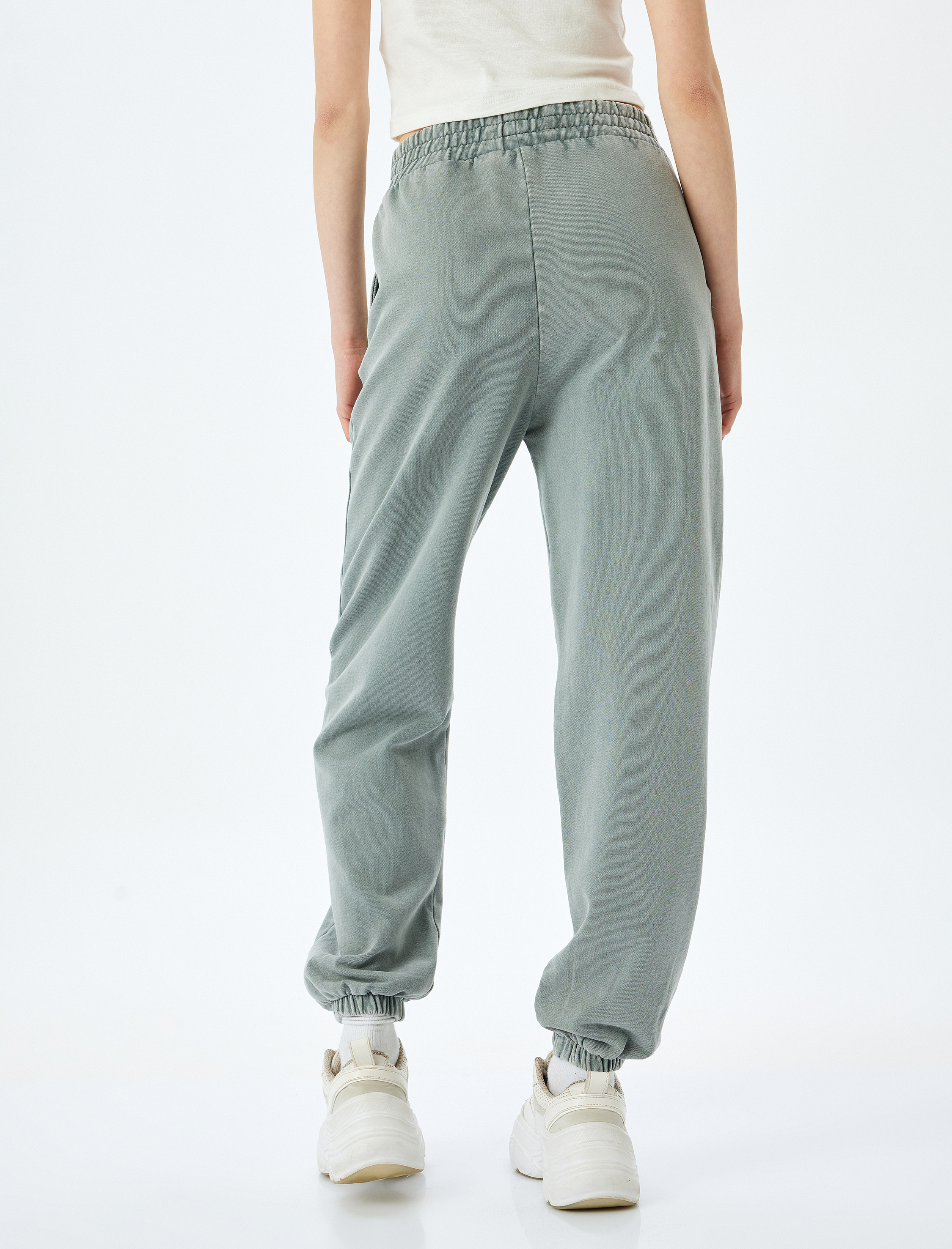   Şardonlu Beli Lastikli Cep Detaylı Rahat Kalıp Yıkamalı Jogger Eşofman Altı