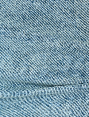 Normal Bel Geniş Paça Düğmeli Kot Pantolon  -  Wide Leg Jeans_5