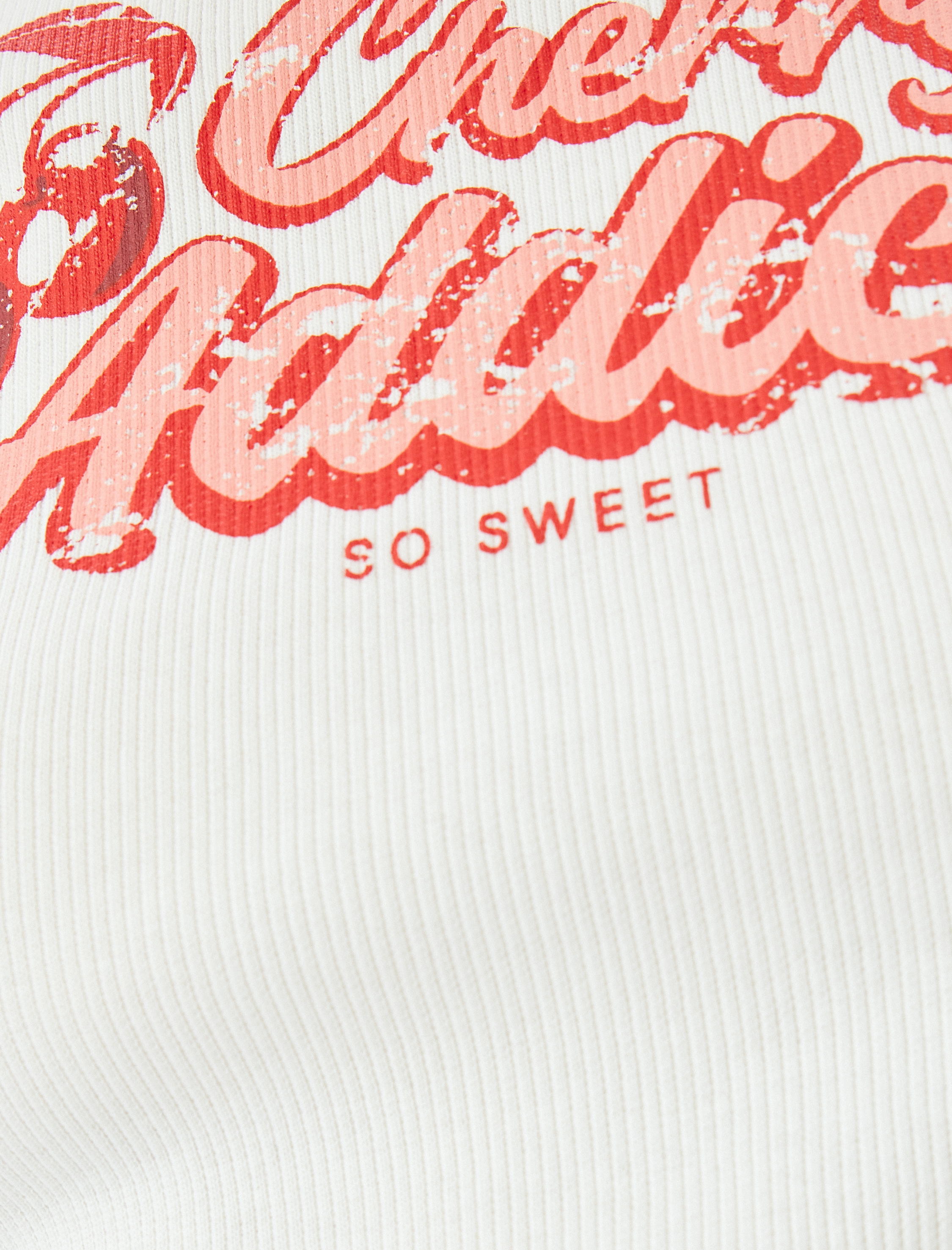   Kiraz Baskılı Bisiklet Yaka Reglan Kol Crop Tişört