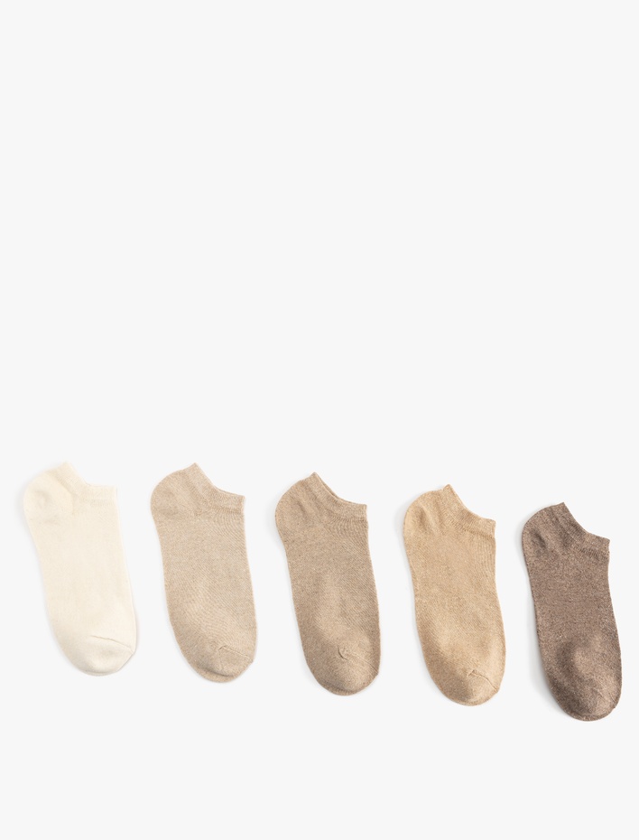 Kadın 5'li Basic Çok Renkli Patik Çorap Seti