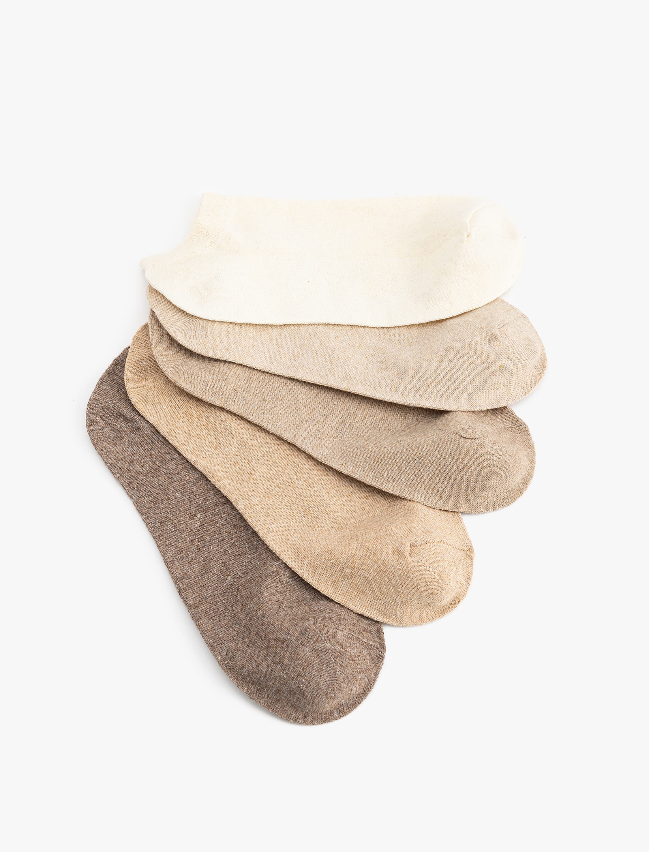  Kadın 5'li Basic Çok Renkli Patik Çorap Seti