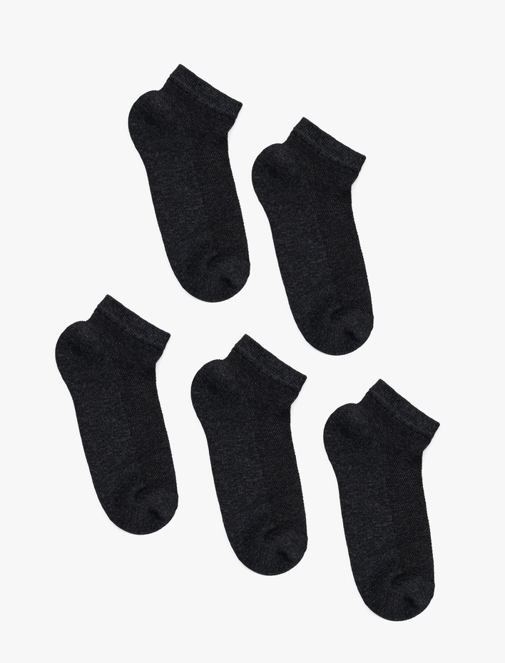 Erkek Pamuk Karışımlı 5'li Patik Çorap Seti