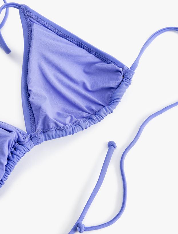 Boyundan Bağlamalı İpli Üçgen Bikini Üstü_2