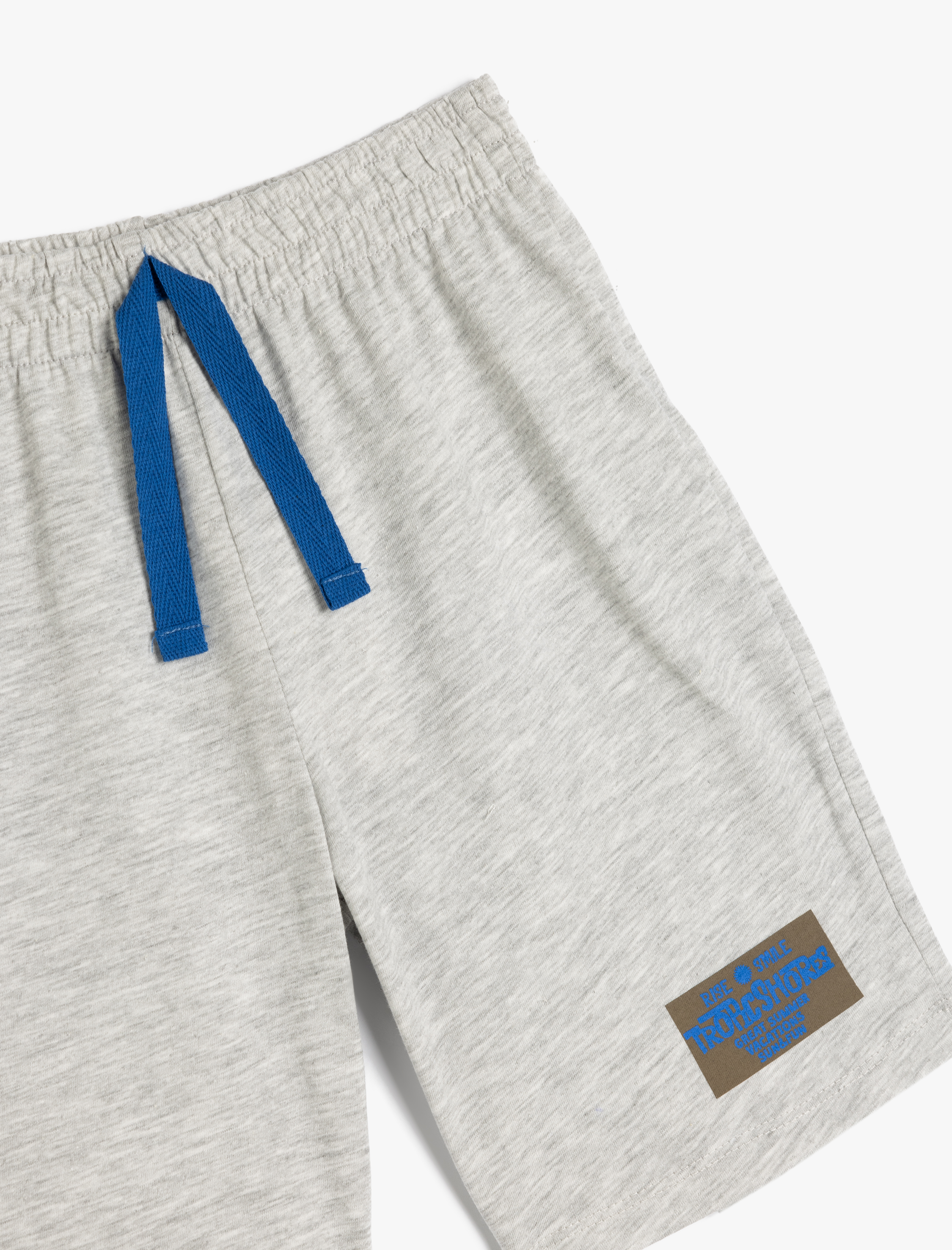  Erkek Çocuk Baskı Detaylı Beli Bağlamalı Şort