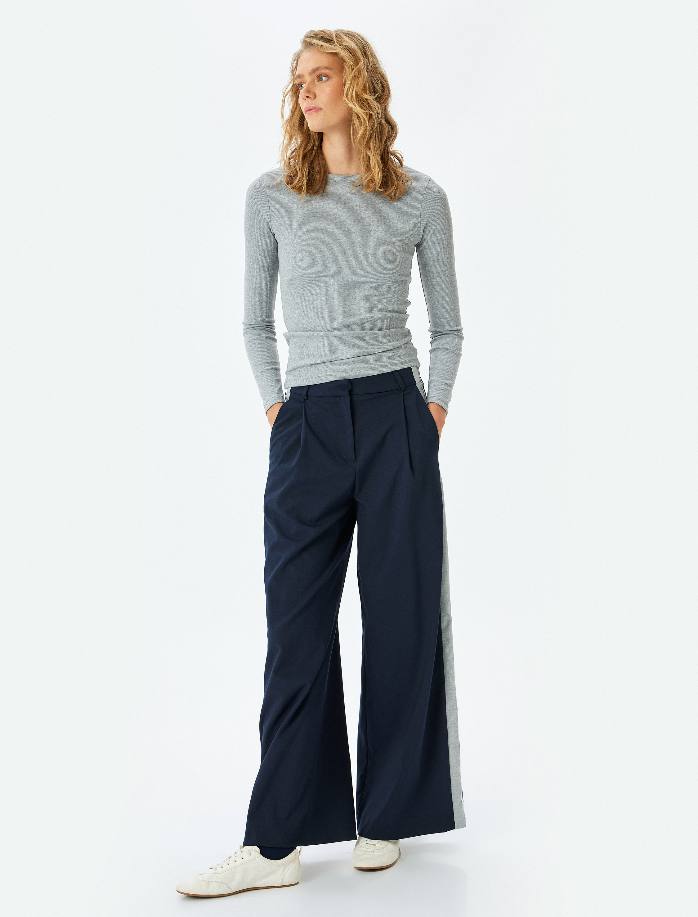 Bisiklet Yaka Uzun Kollu Basic Slim Tişört