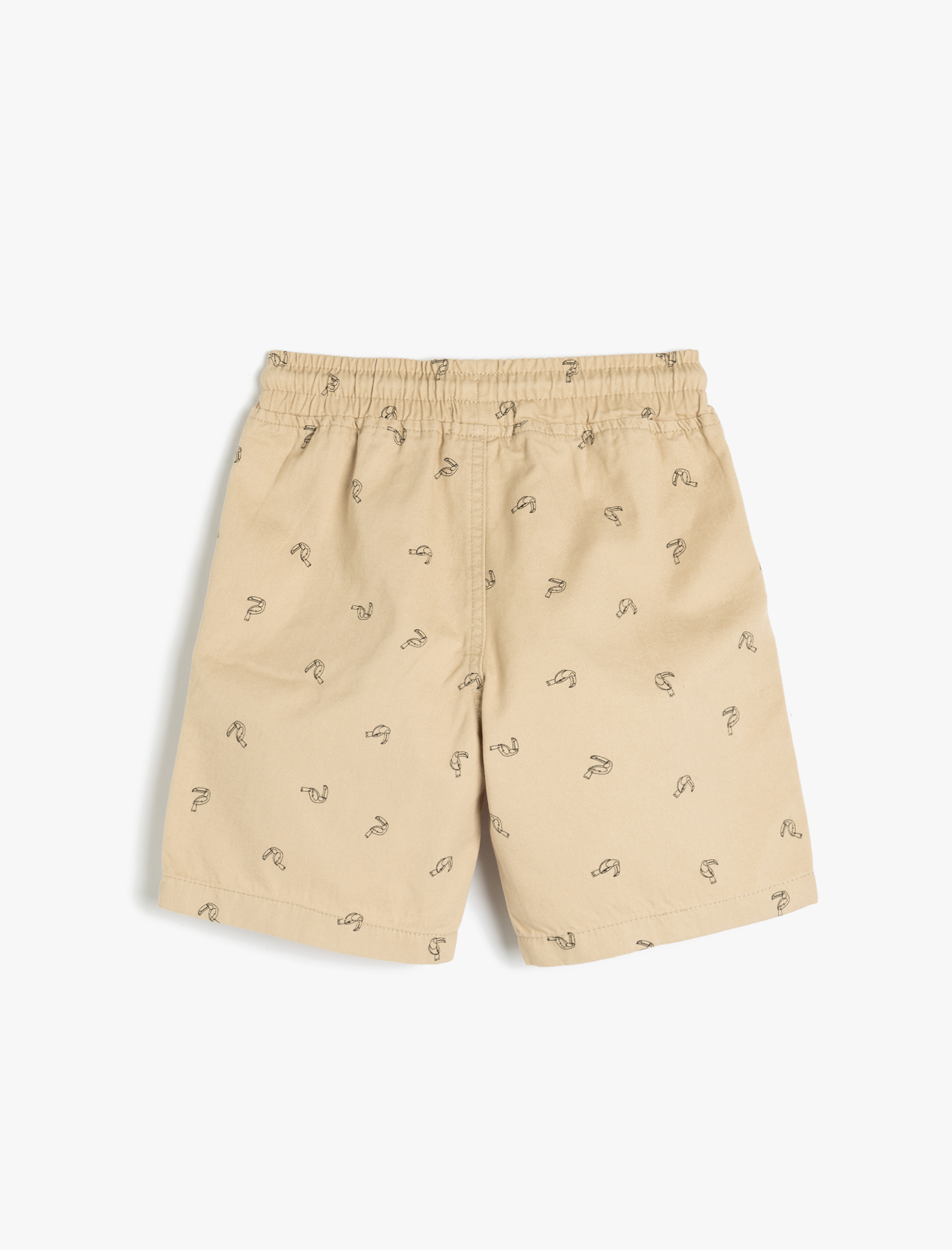  Erkek Çocuk Beli Bağcıklı Cep Detaylı Pamuklu Desenli Şort