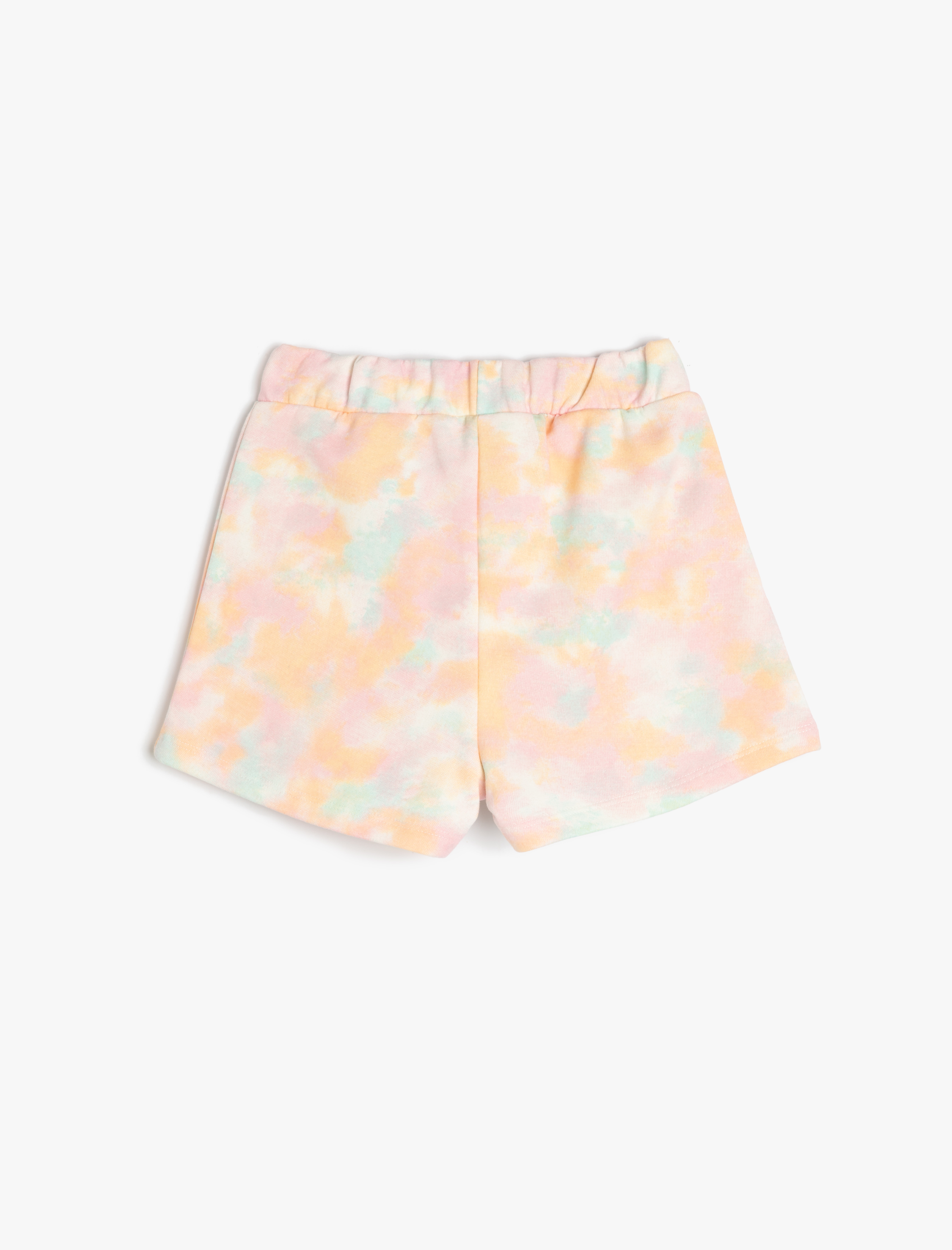  Kız Çocuk Beli Bağcıklı Pamuklu Batik Desenli Şort