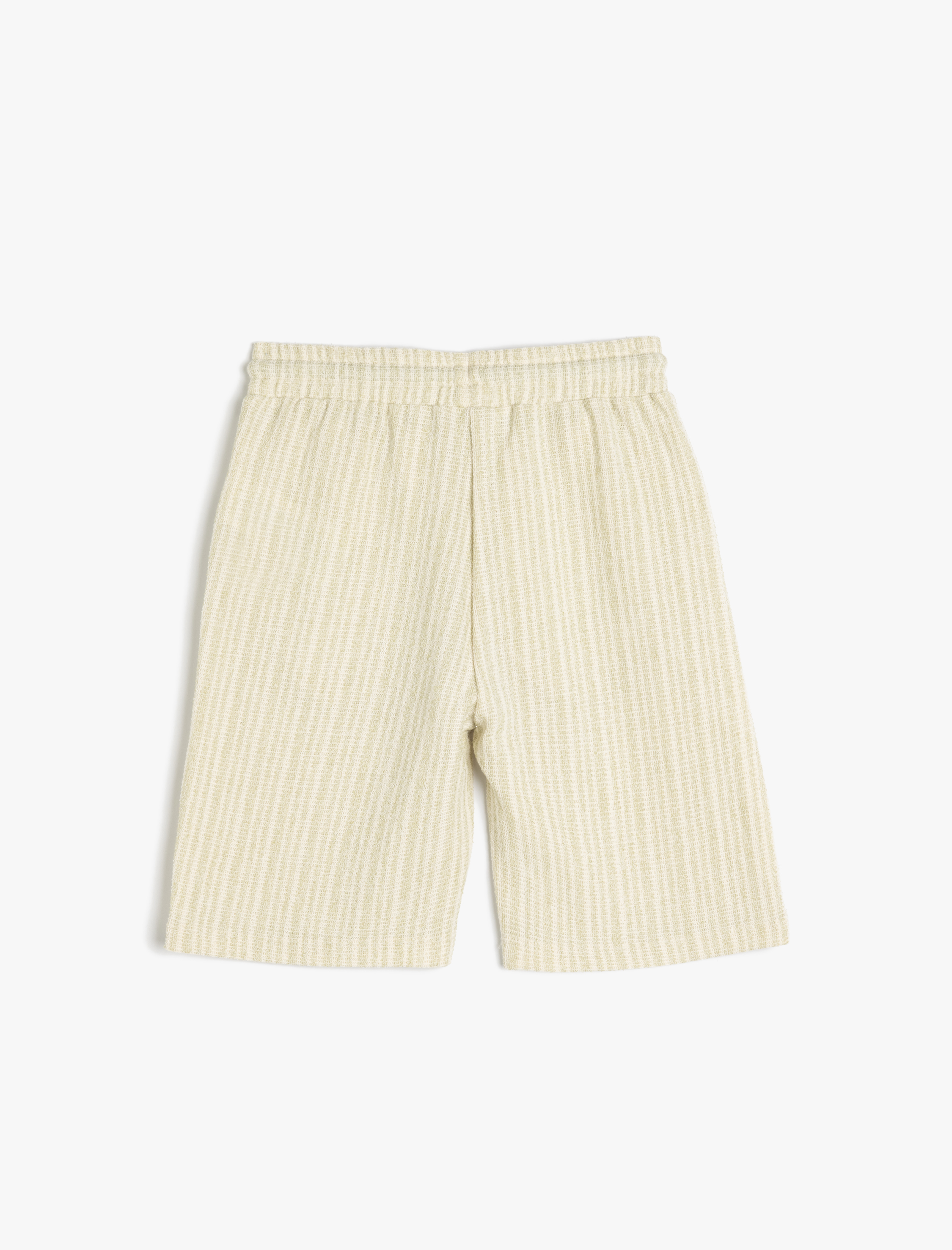  Erkek Çocuk Beli Bağlamalı Cep Detaylı Çizgili Bermuda Şort