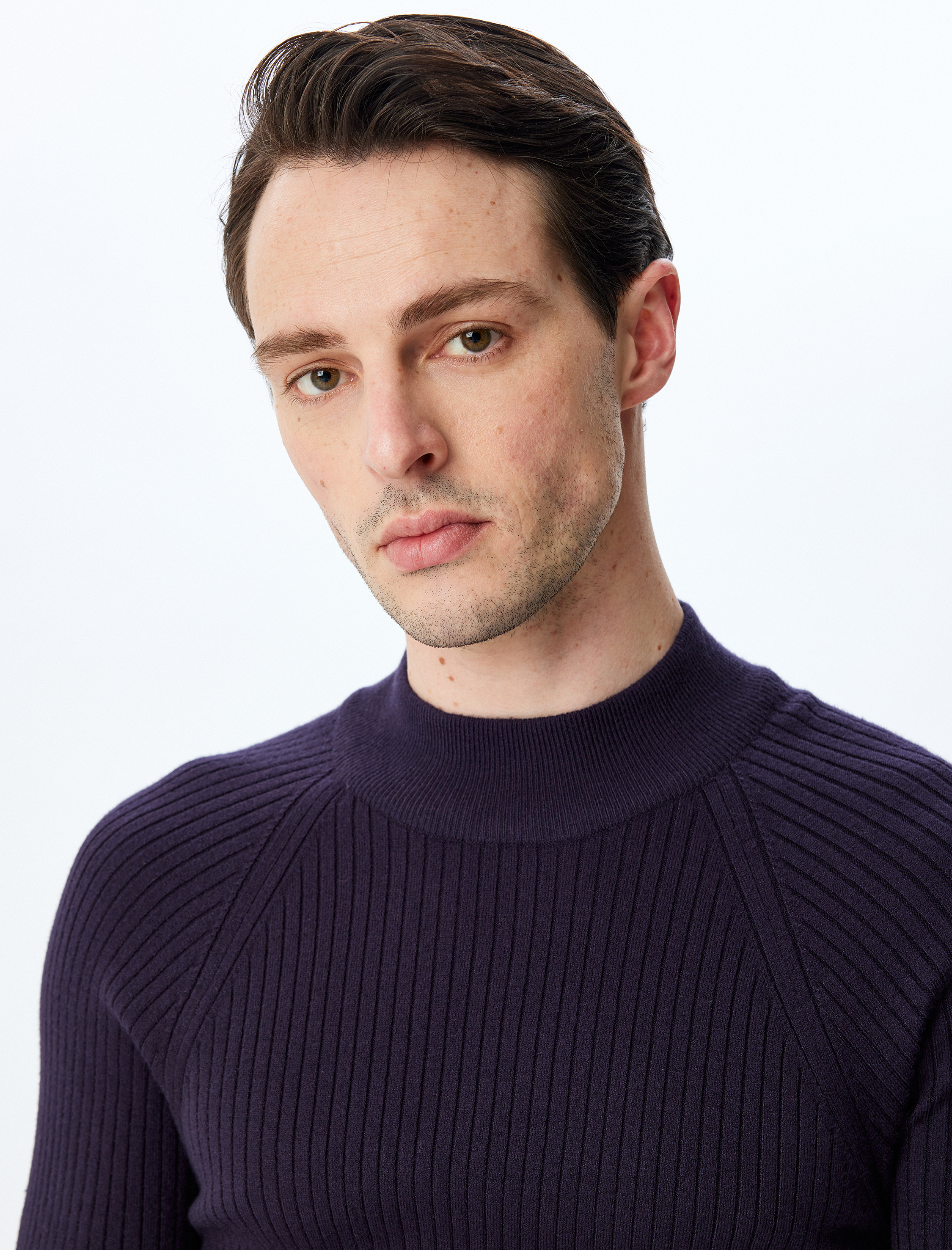   Yarım Balıkçı Yaka Kazak Triko Basic Uzun Kollu