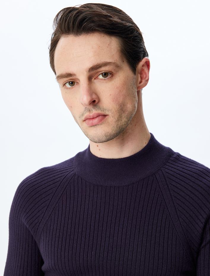  Yarım Balıkçı Yaka Kazak Triko Basic Uzun Kollu