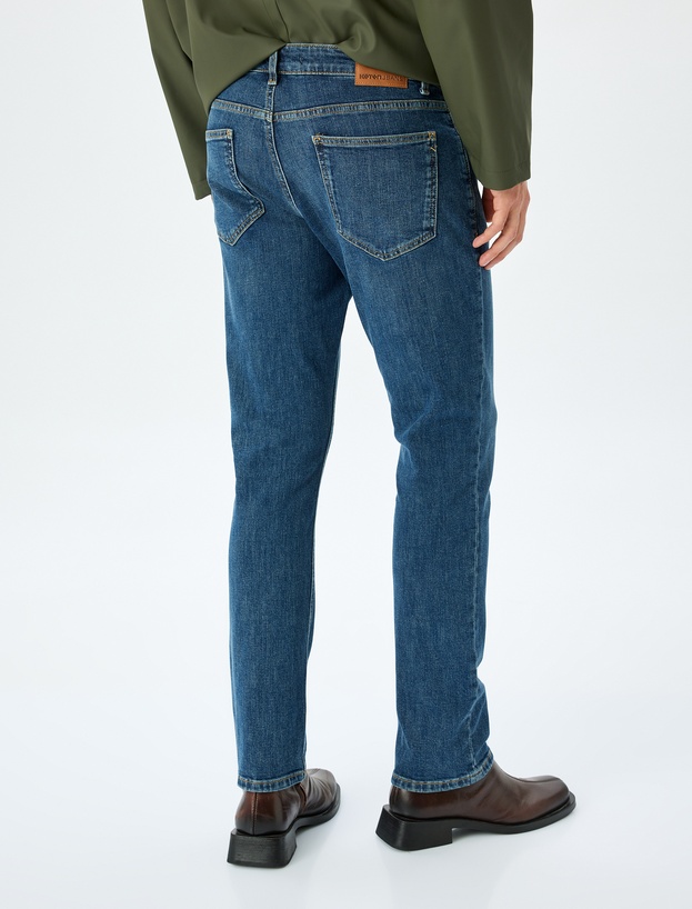 Normal Bel Pamuklu Straight Fit Jean Pantolon - Mark Jean_3
