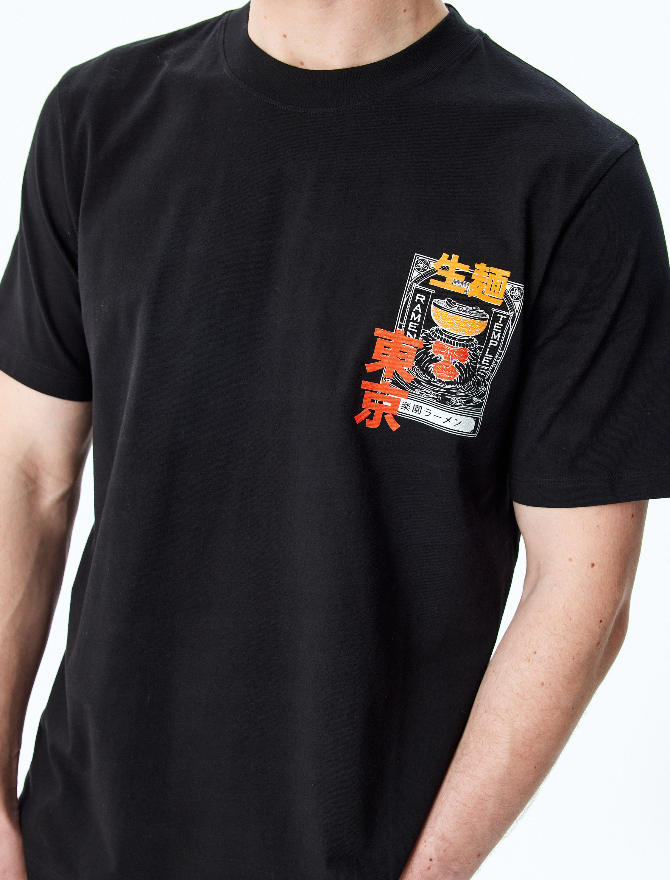   Kısa Kollu Bisiklet Yaka Regular Fit Pamuklu Arkası Baskılı Tişört