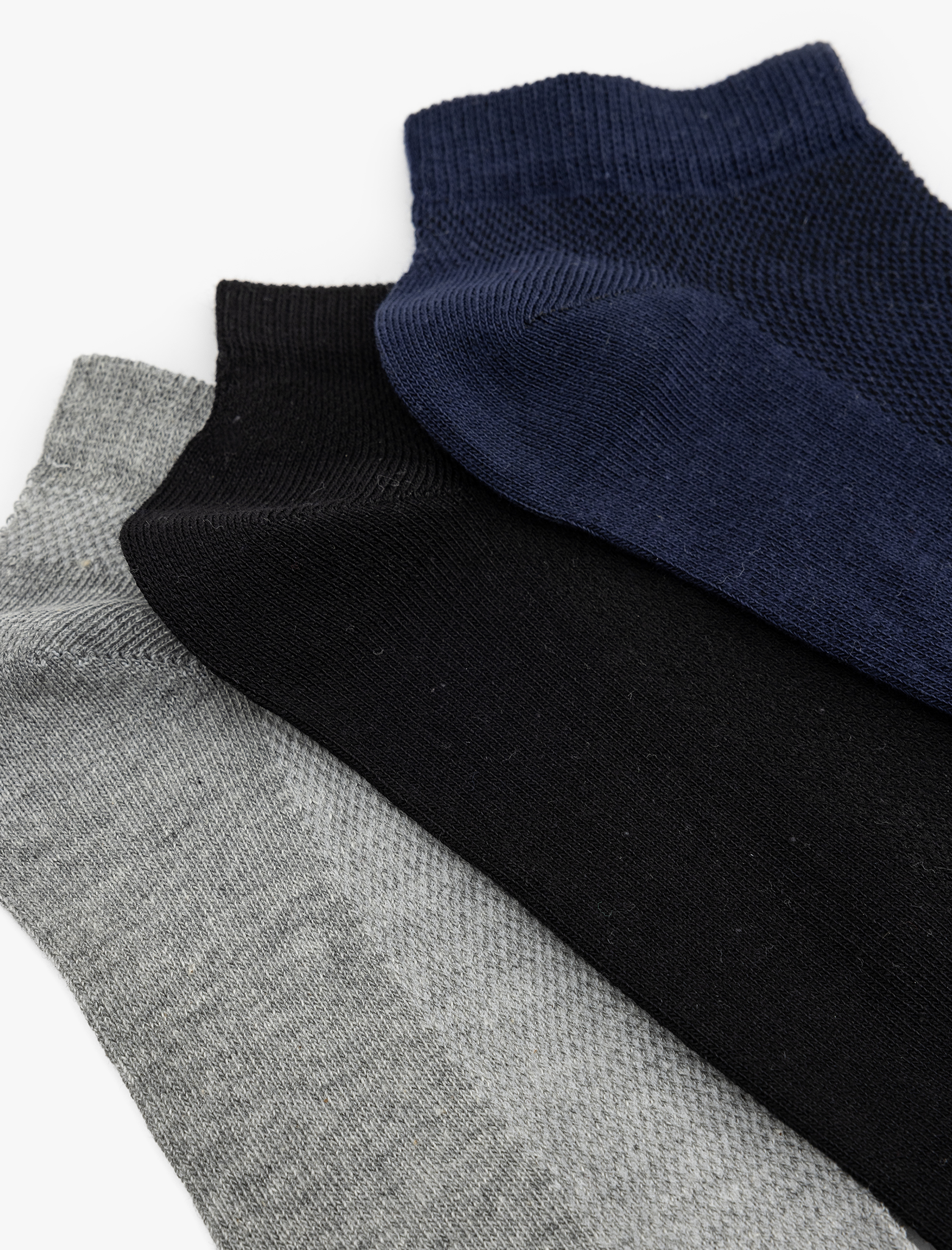  Erkek Pamuk Karışımlı 3'lü Patik Çorap Seti