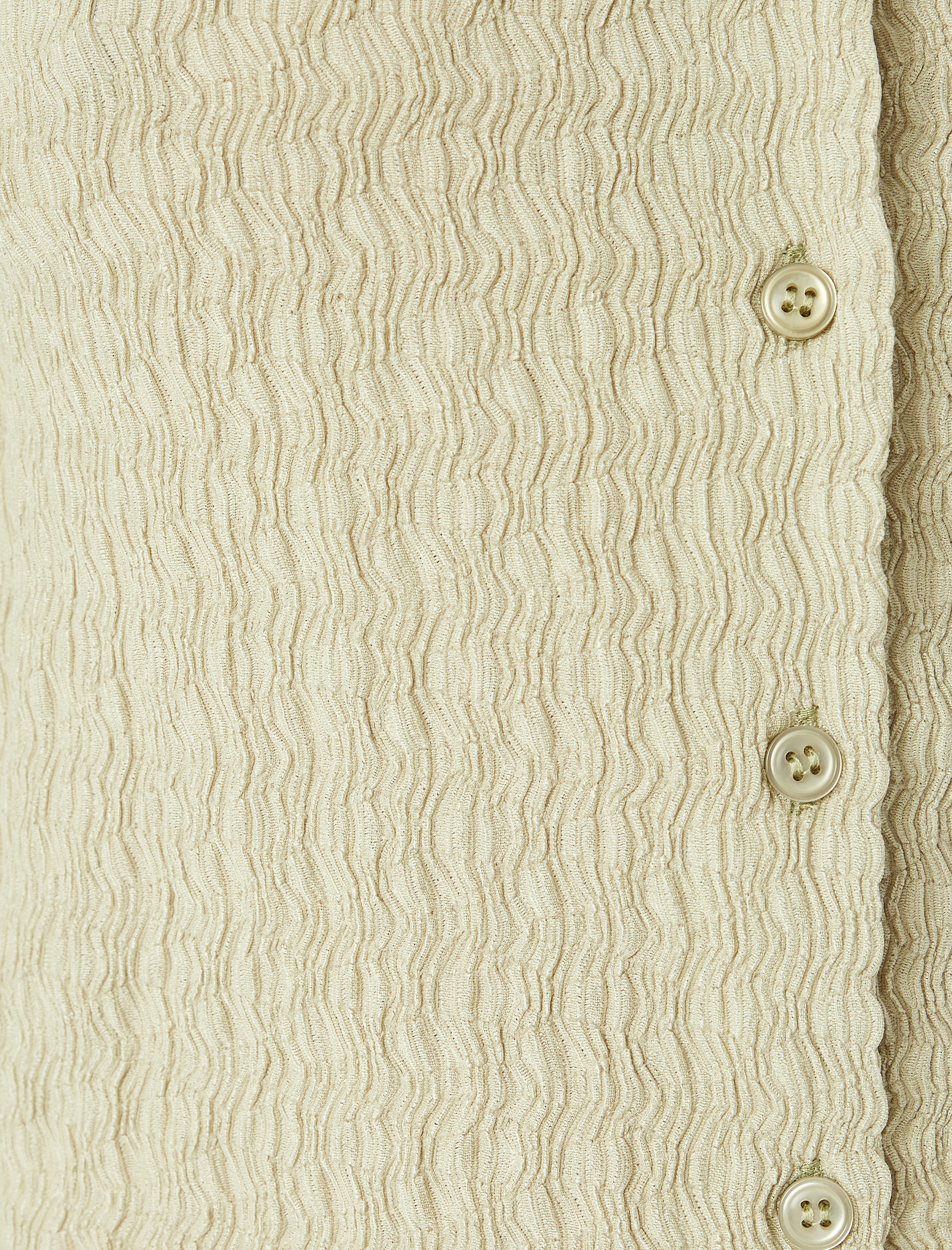   Düğmeli Gömlek Yaka Dokulu Kısa Kollu Bluz Bürümcük