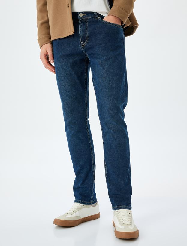 Normal Bel Pamuklu Slim Fit Jean Pantolon - Brad Jean_2