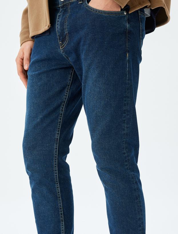 Normal Bel Pamuklu Slim Fit Jean Pantolon - Brad Jean_4