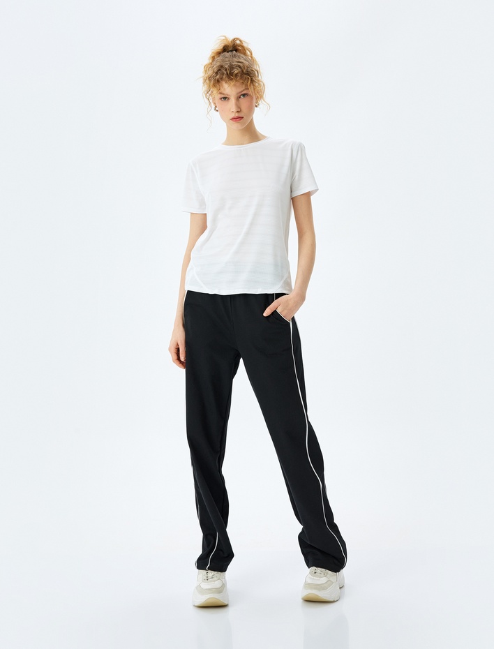  Bisiklet Yaka Kısa Kollu Spor Tişört