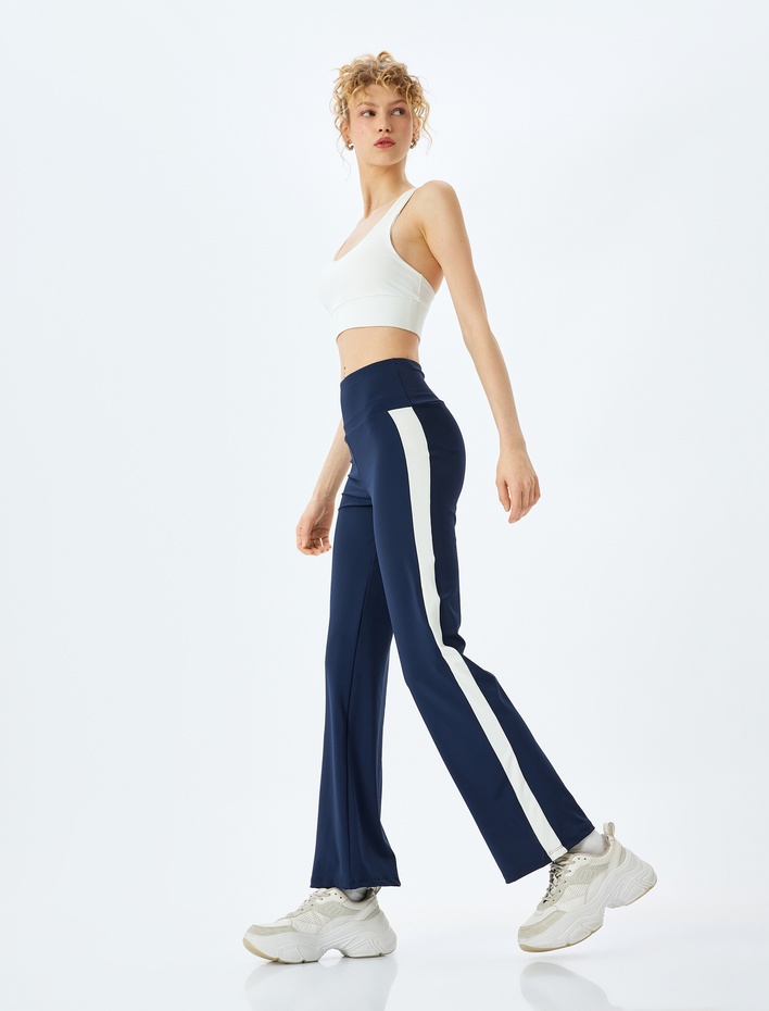  Normal Bel İspanyol Paça Slim Fit Spor Tayt