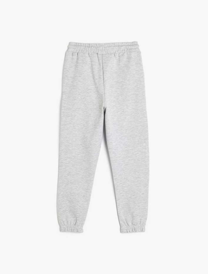 Erkek Çocuk Slogan Baskılı Beli Bağcıklı Şardonlu Jogger Eşofman Altı