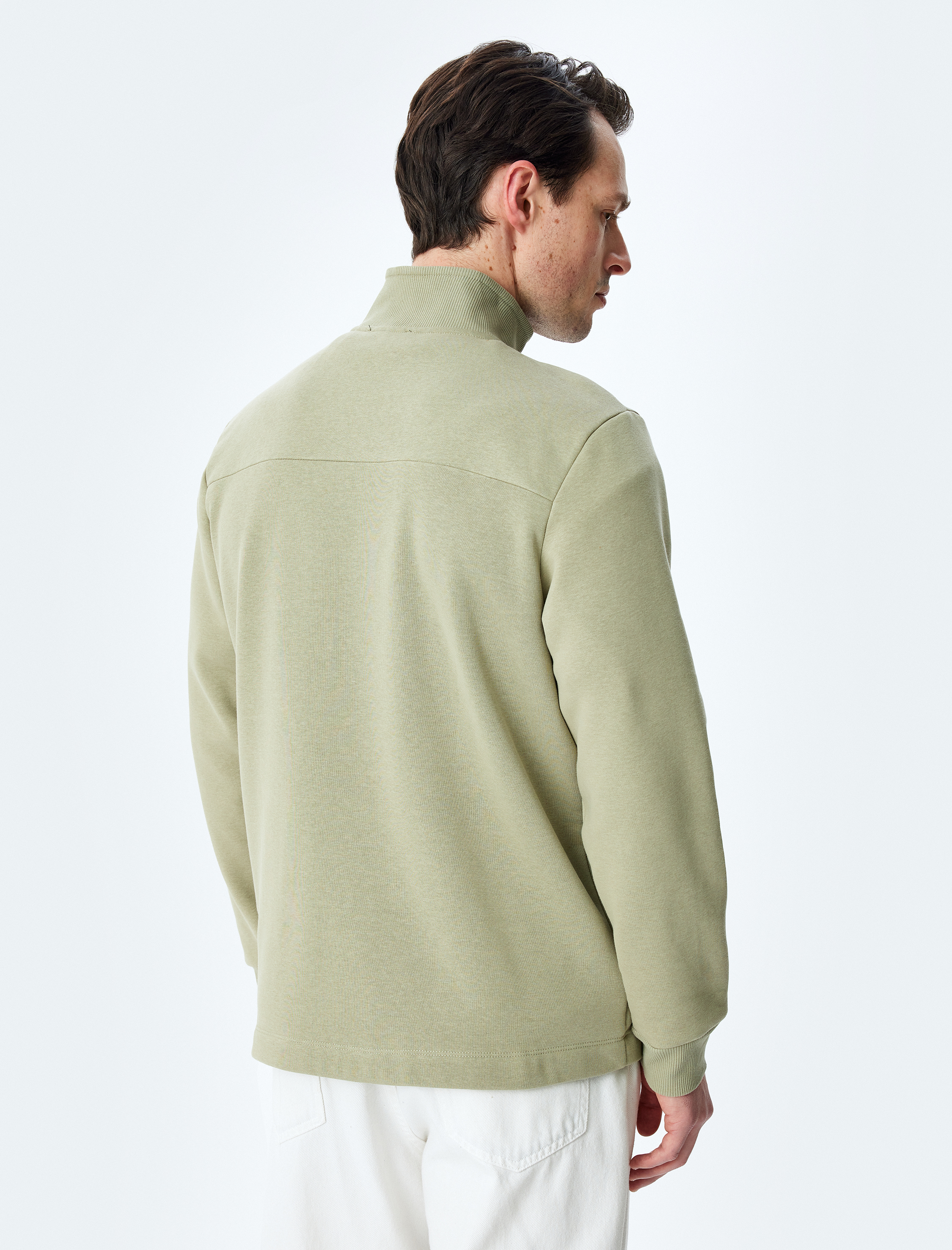   Regular Fit Pamuk Karışımlı Şardonlu Uzun Kollu Basic Fermuarlı Hırka