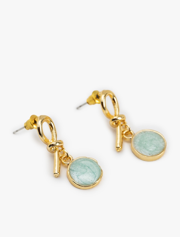 Kadın Sallantılı Düğüm Figürlü Geometrik Küpe