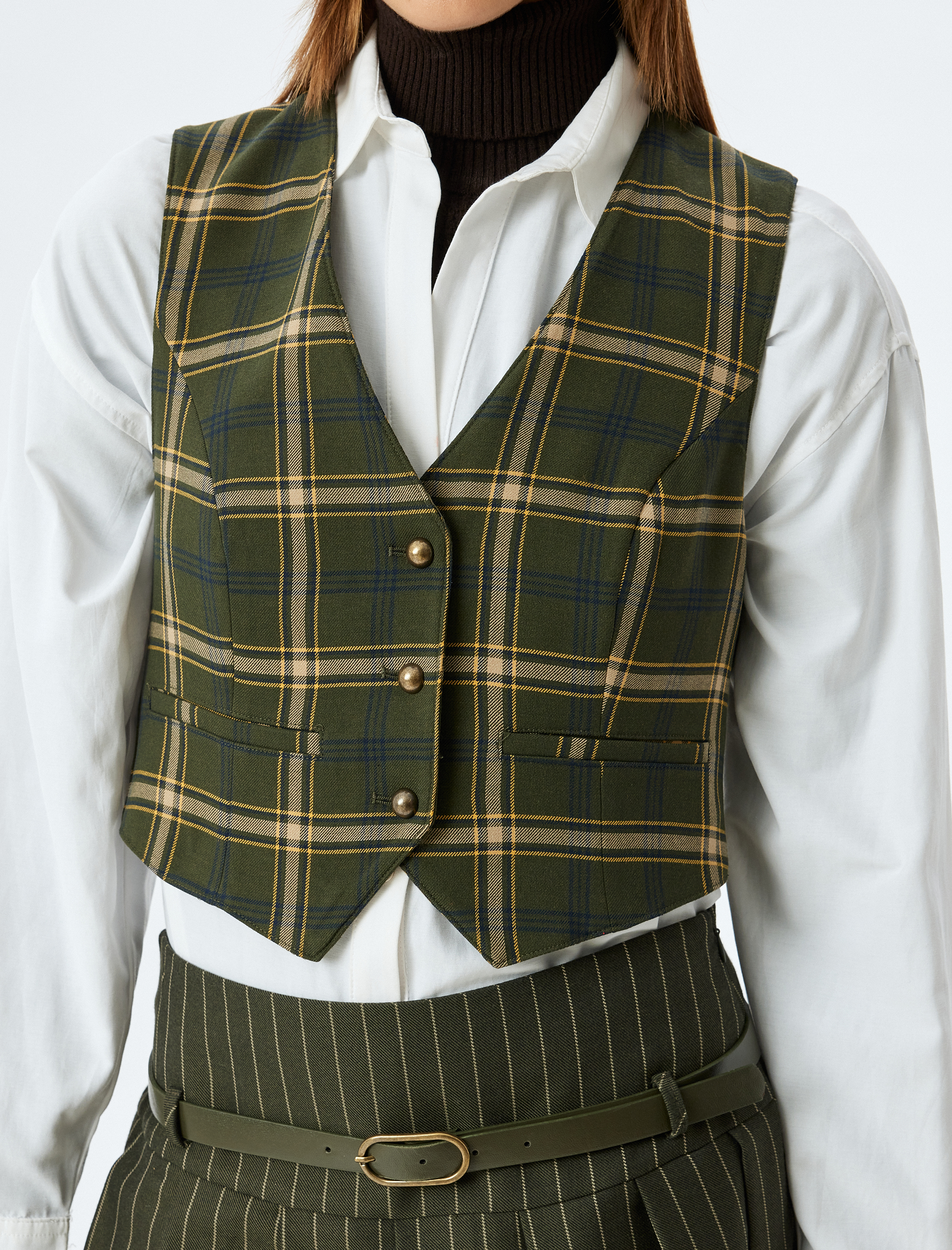 Koton X Sima Tarkan - Blazer Yelek V Yaka Düğmeli