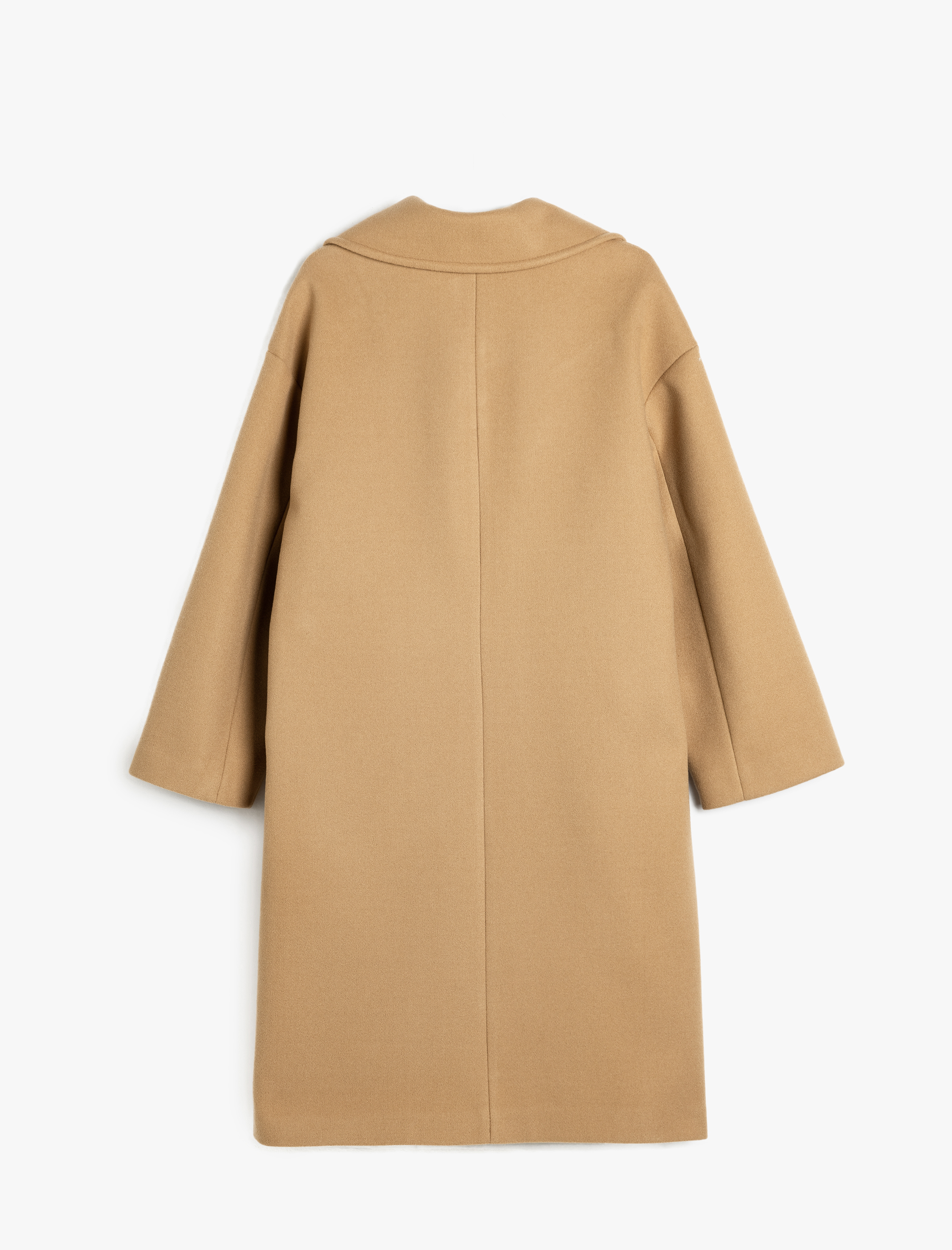   Kruvaze Oversize Uzun Kaşe Kaban