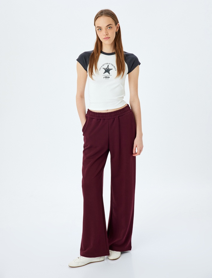  Bisiklet Yaka Renk Bloklu Basic Slim Fit Kısa Kollu Reglan Kol Tişört