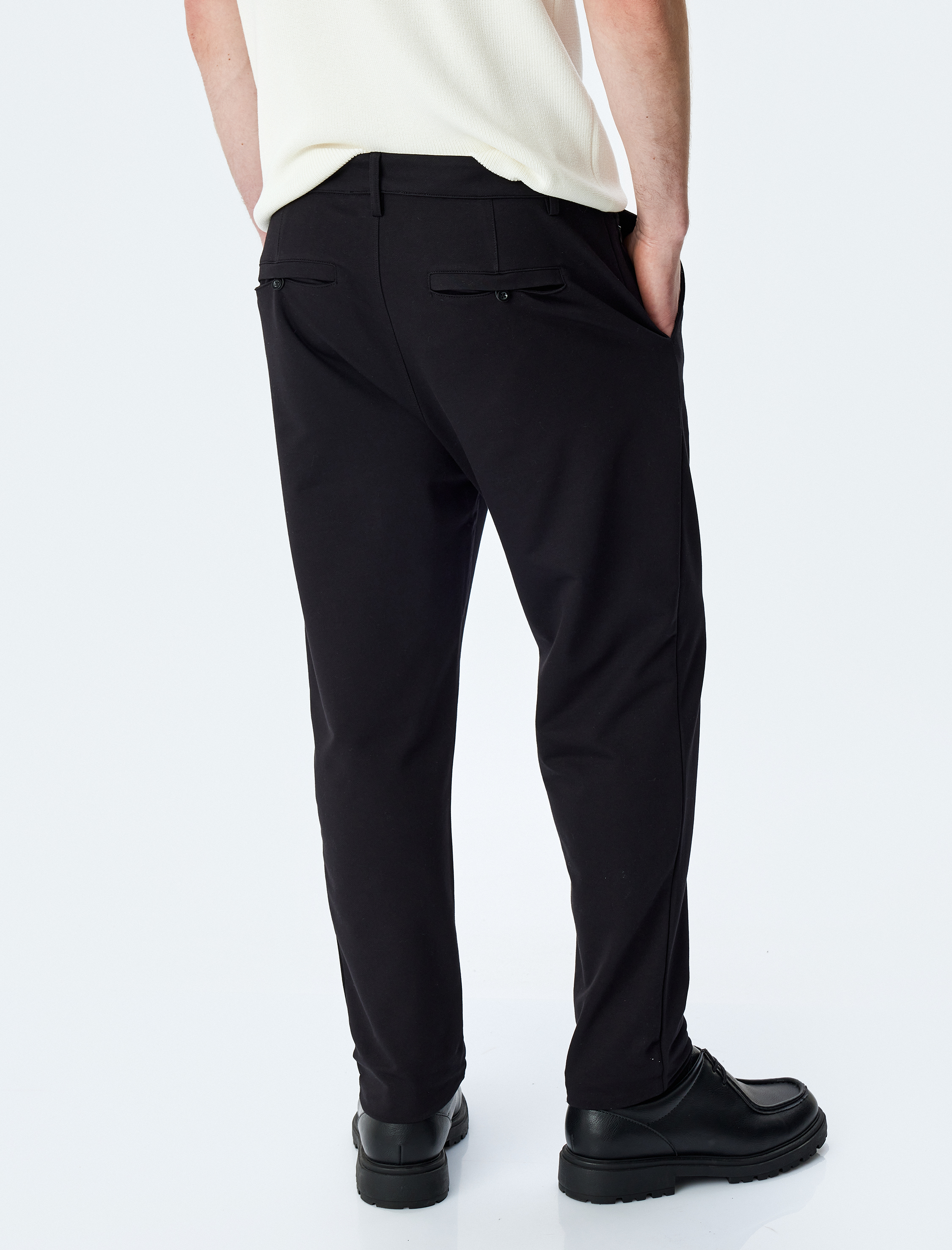   Düğmeli Fermuarlı Pamuklu Jogger Pantolon Görünümlü Spor Eşofman Altı