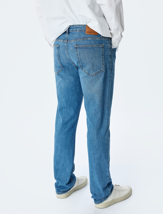 Normal Bel Pamuklu Straight Fit Jean Pantolon - Mark Jean_3