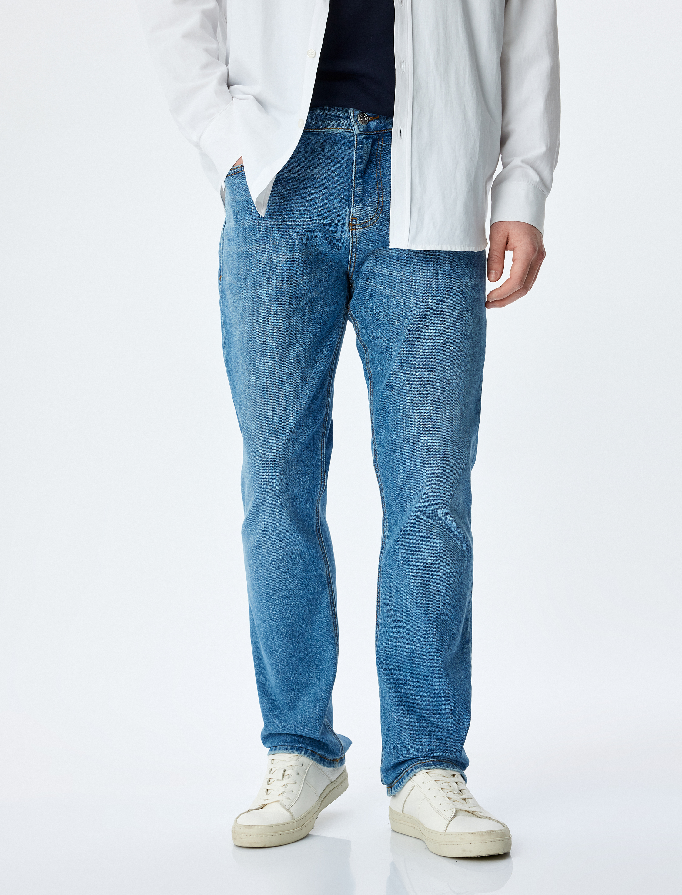   Normal Bel Pamuklu Straight Fit Jean Pantolon - Mark Jean