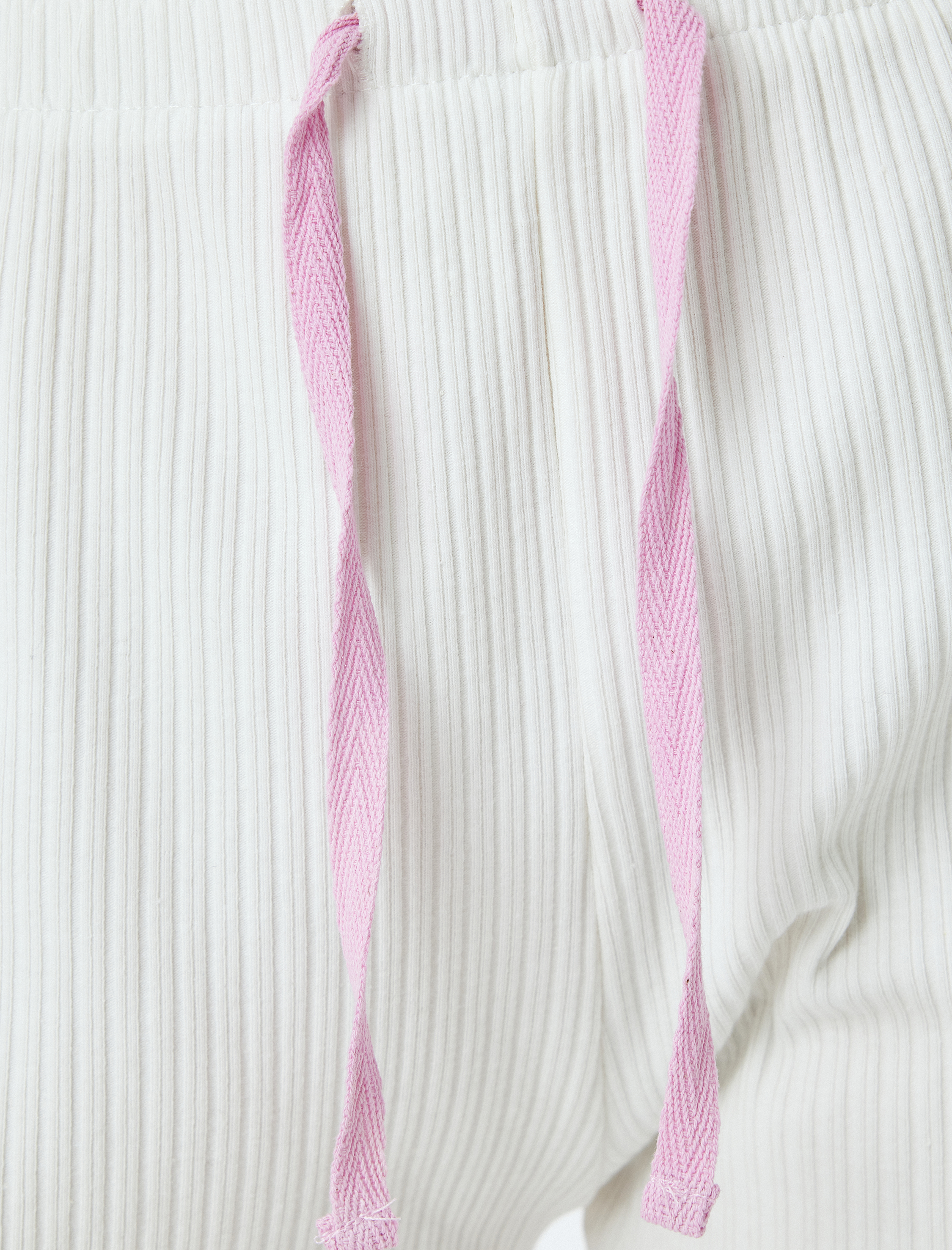   Beli Bağcıklı Pamuklu Fitilli Şort Pijama Altı