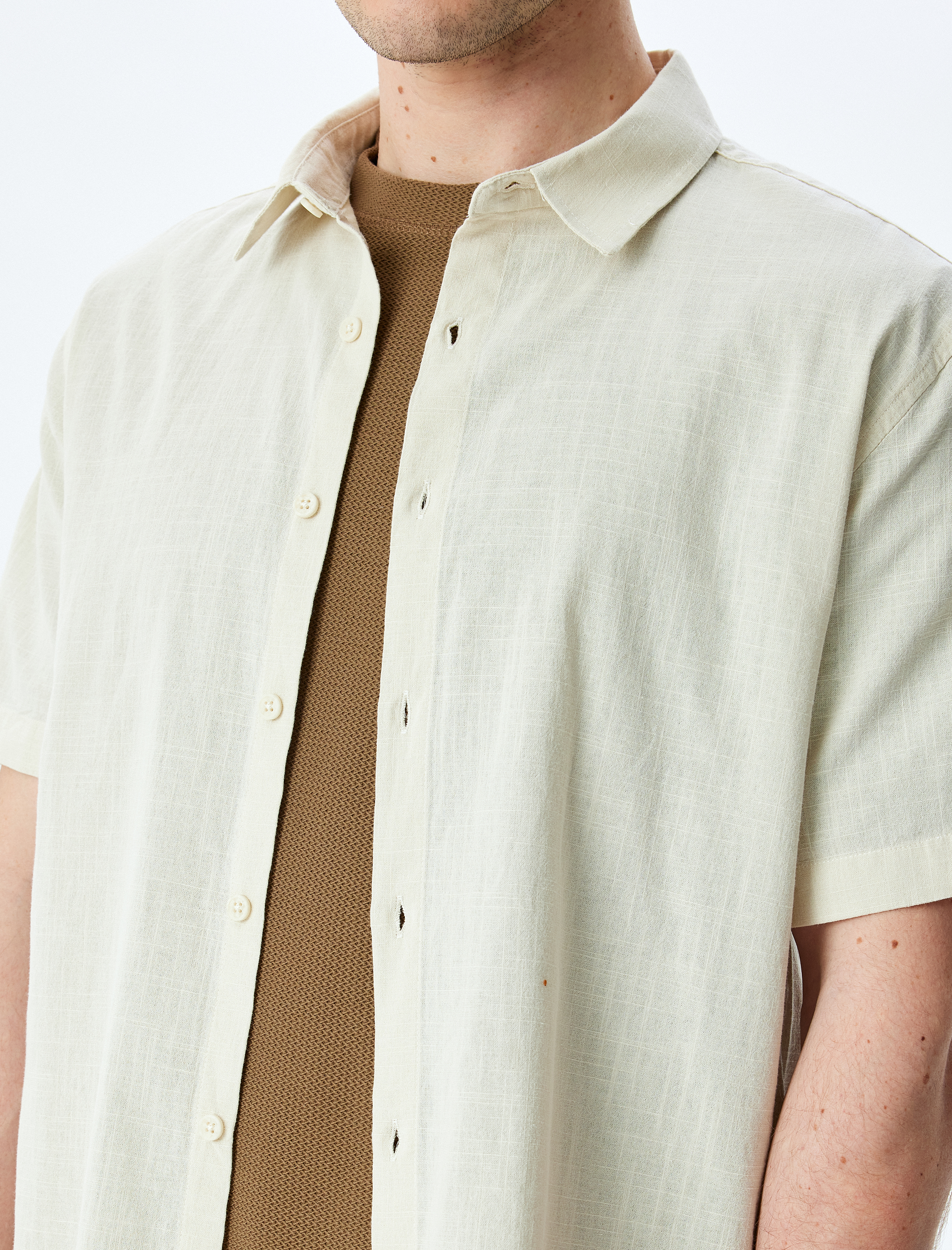   Kısa Kollu Pamuklu Regular Fit Klasik Gömlek